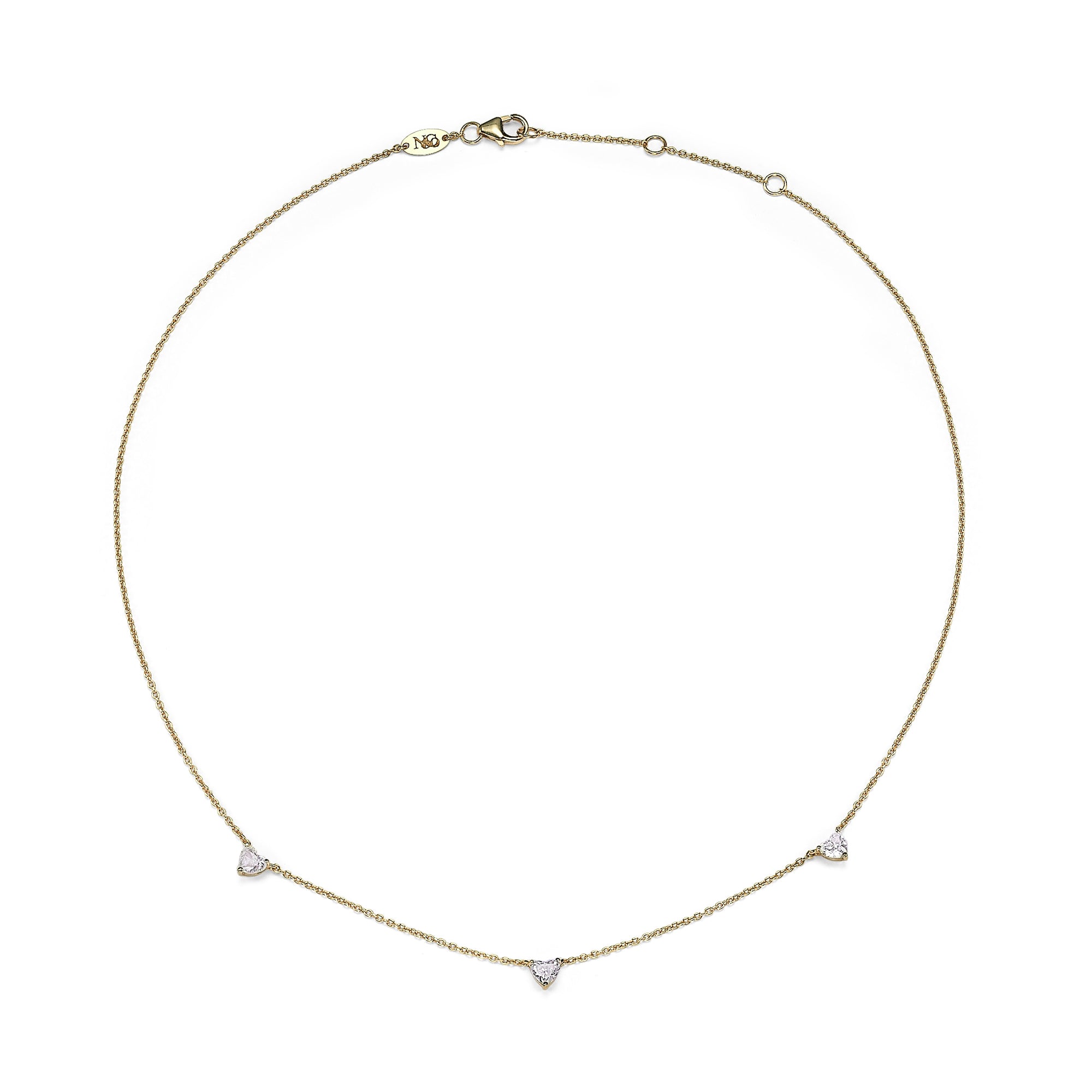 3 Hearts Diamond Necklace for Women - Elegant 14K Gold Pendant Jewelry Gift for Anniversary, Valentine's Day & Special Occasions