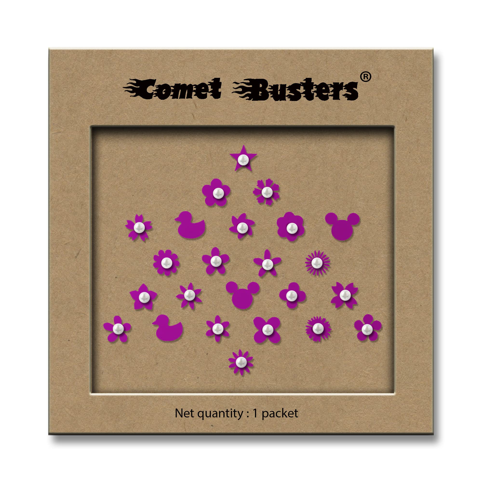 Cute Purple Baby Bindis for Kids - 6mm Face Decoration Stickers (Pack of BB023) | Perfect for Birthday Parties, Halloween Costumes & Indian Festivals