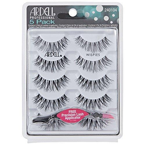 Ardell Strip Lashes Multipack - 5 Pairs of Wispies False Eyelashes in Black | Natural Look for Daily Wear & Special Occasions