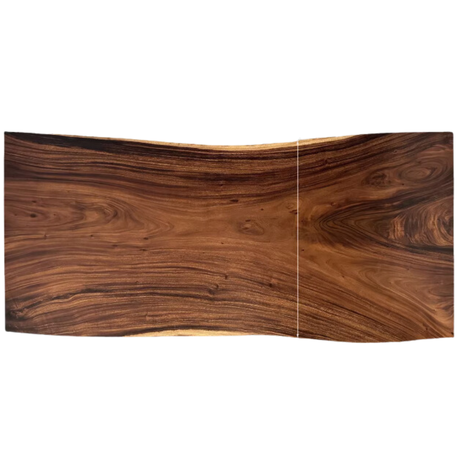 Premium Black Walnut Solid Wood Dining Table with Natural Edge - Large Top for Kitchen, Dining Room & Home Decor