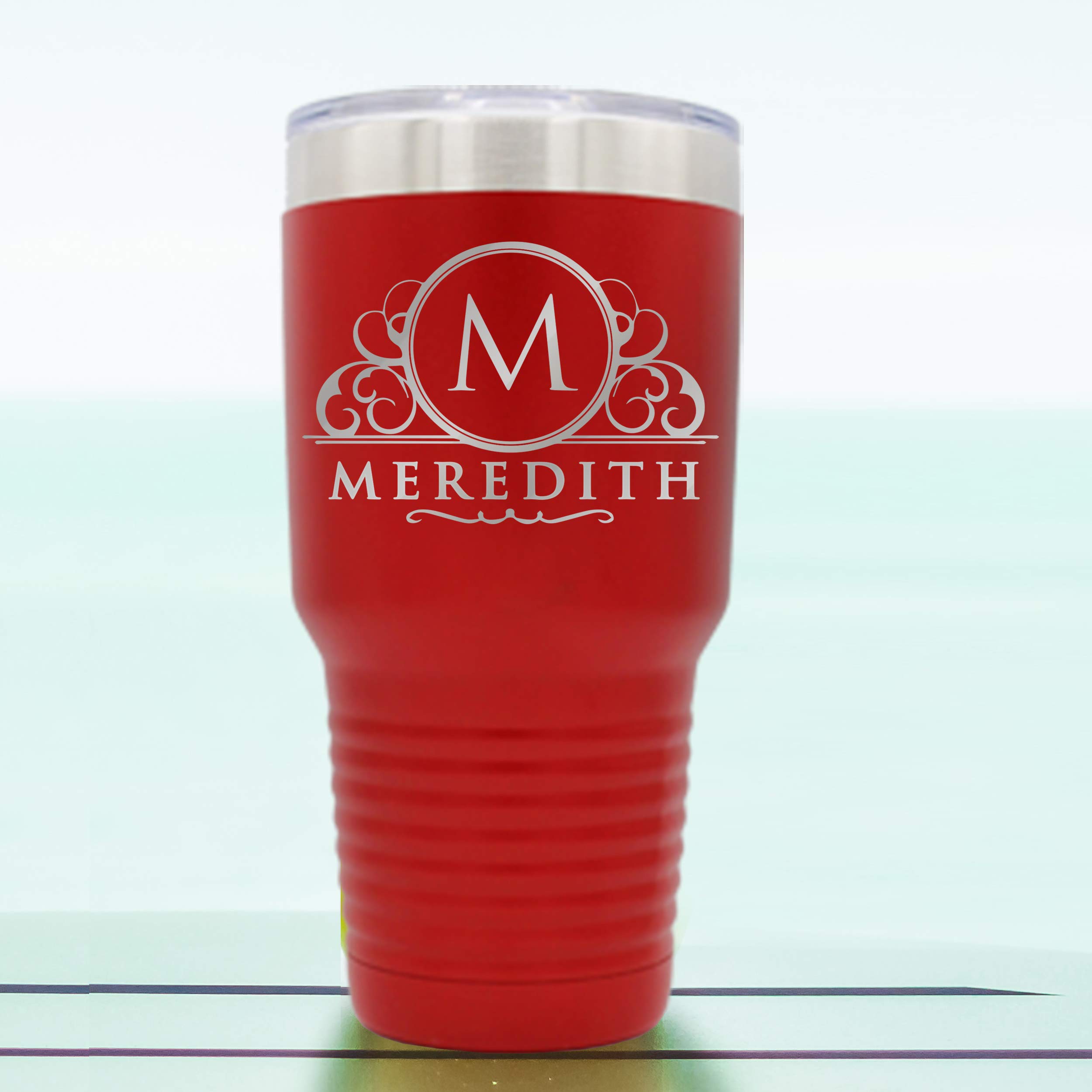 Personalized Stainless Steel Travel Tumbler 30oz - Custom Engraved Vacuum Insulated Double Wall Cup with Name - Keeps Drinks Hot/Cold for Hours - Perfect for Office, Gym & Outdoor Adventures (Red)