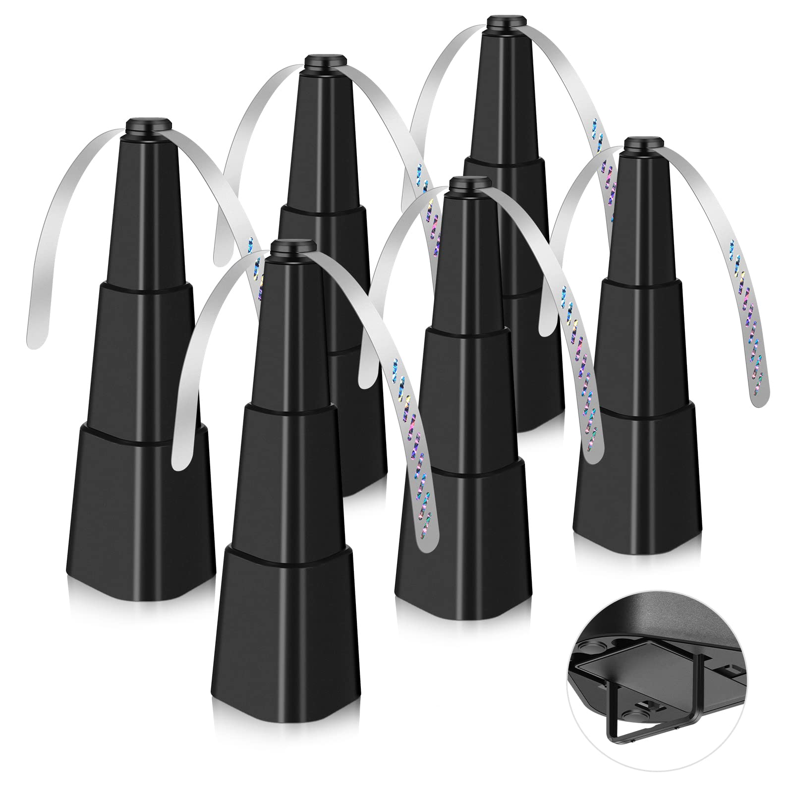 6 Pack Black Portable Fly Repellent Fan for Indoor & Outdoor Use - Keep Flies Away from Food at Parties, BBQs, Picnics, Home & Travel | Easy to Use Table Fan for Dining, Camping & Outdoor Events
