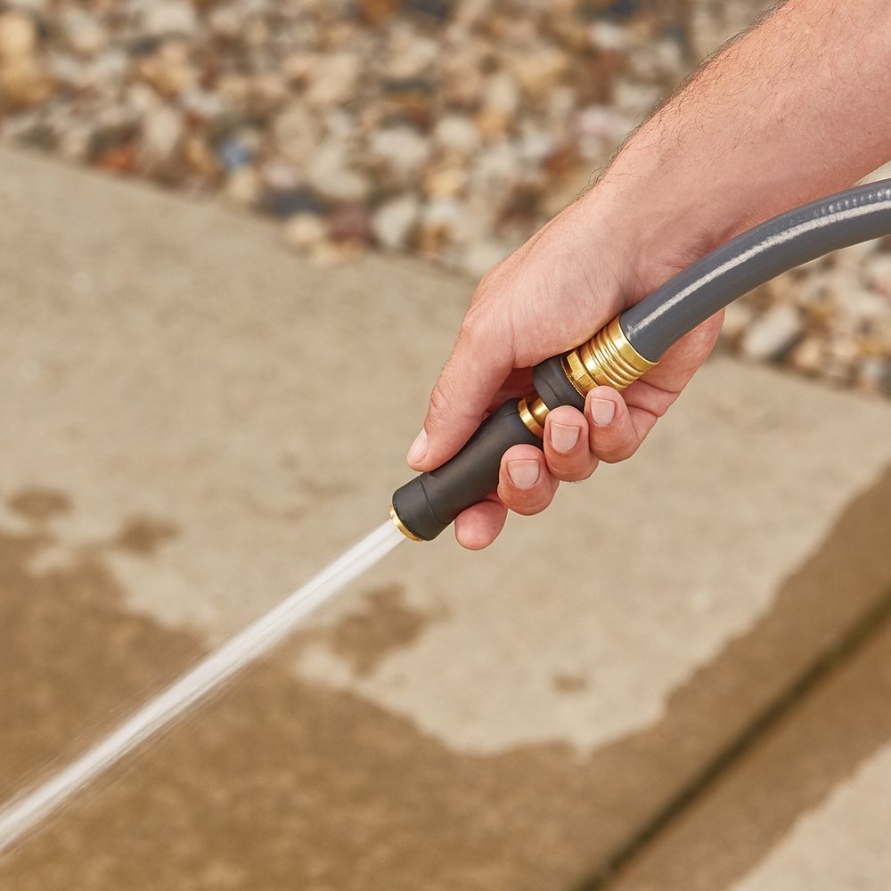 Gilmour Brass Nozzle for Garden Hose - Heavy Duty Metal Spray Nozzle with Ergonomic Grip - Perfect for Watering Plants, Washing Cars, and Outdoor Cleaning