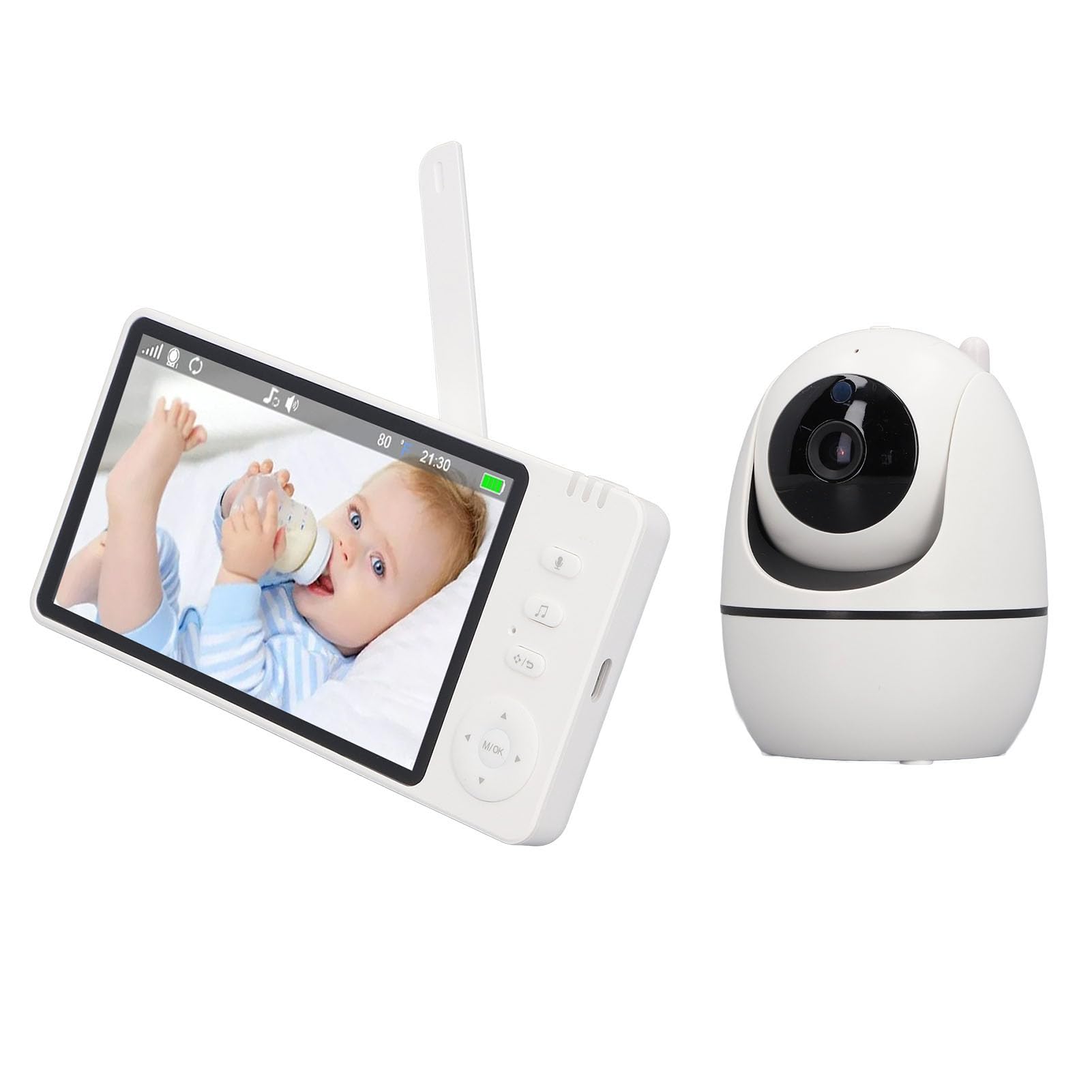 5 Inch HD Baby Monitor with Cry Detection & Night Vision - 100-240V Security Camera for Nursery, Pet Room - US Plug (Perfect for New Parents & Pet Owners)