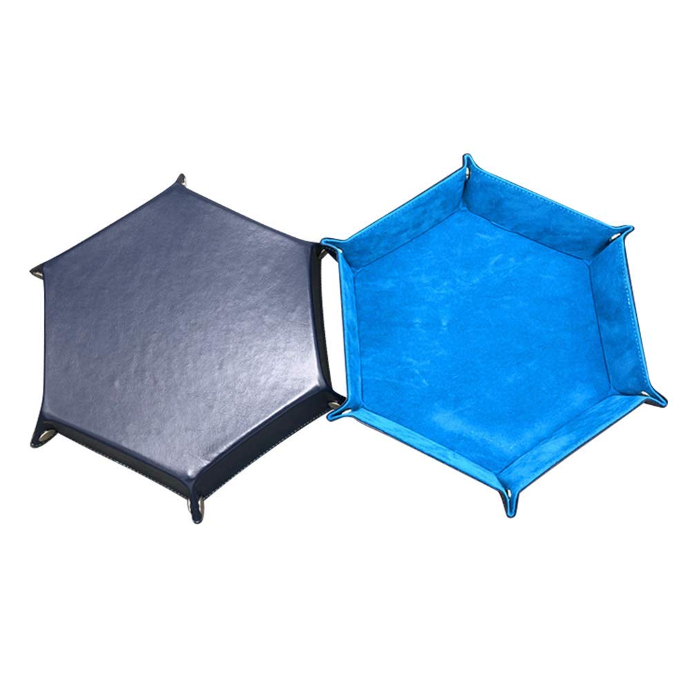 Premium PU Leather Dice Tray for DND & RPG Games - Double-Sided Folding Design with Storage Box (Peacock Blue) | Perfect for Tabletop Gaming, Dungeons & Dragons Sessions & Board Game Nights