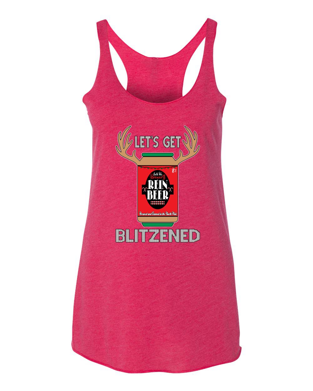 Let's Get Blitzened Christmas Tri-Blend Racerback Tank Top - Festive Holiday Party Outfit for Women | Comfortable & Stylish Seasonal Apparel