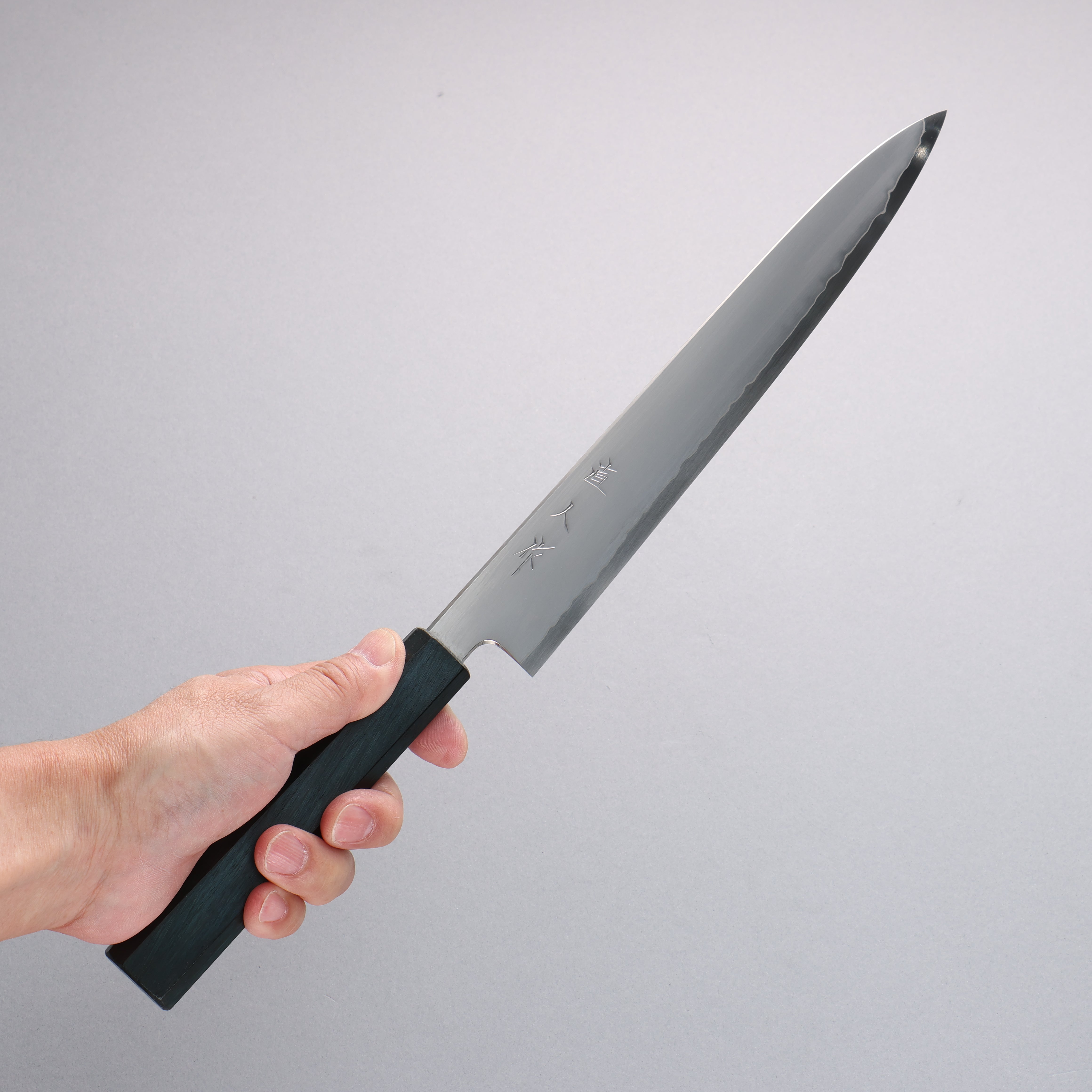 Premium Japanese SG2 Steel Kasumitogi Sujihiki Knife 240mm - Handcrafted with Oak Indigo Dyed Handle - Perfect for Sushi, Sashimi & Meat Slicing
