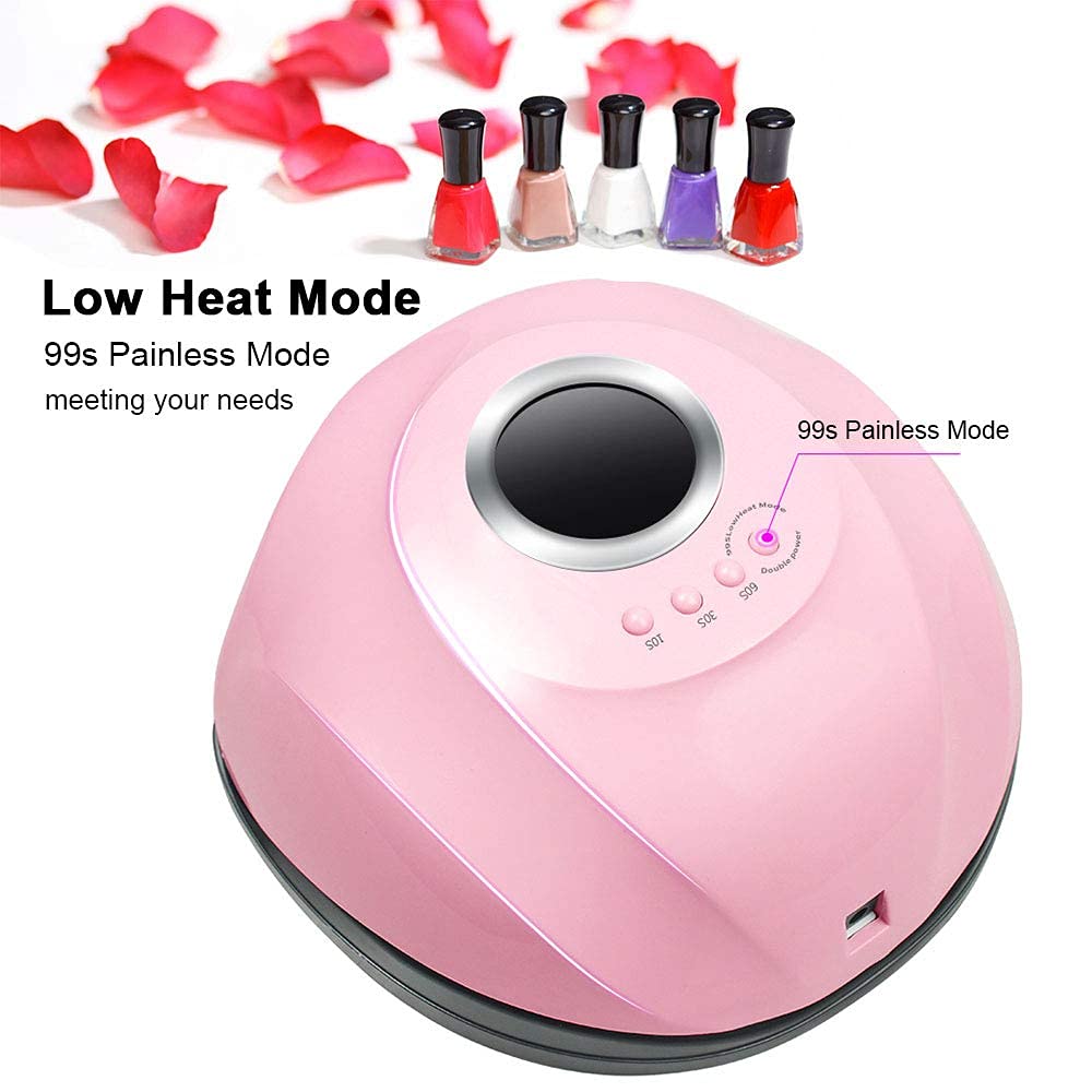 Ubersweet® Professional Smart LED UV Lamp for Gel Nails - 45W Fast Curing with 3 Timer Settings, Detachable Base for Fingers & Toes - Perfect for Home Salon and Nail Art DIY (45 LED Lights)