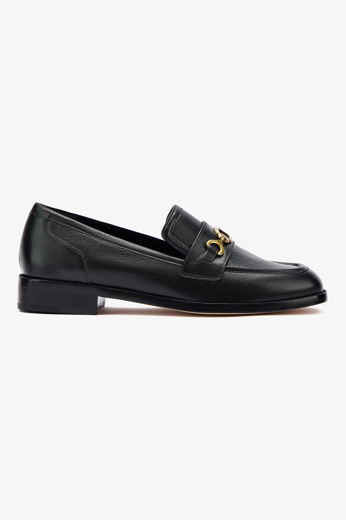 Black Leather Patricia Loafer Shoes - Women's Classic Comfortable Slip-On Loafers for Work, Office & Casual Wear