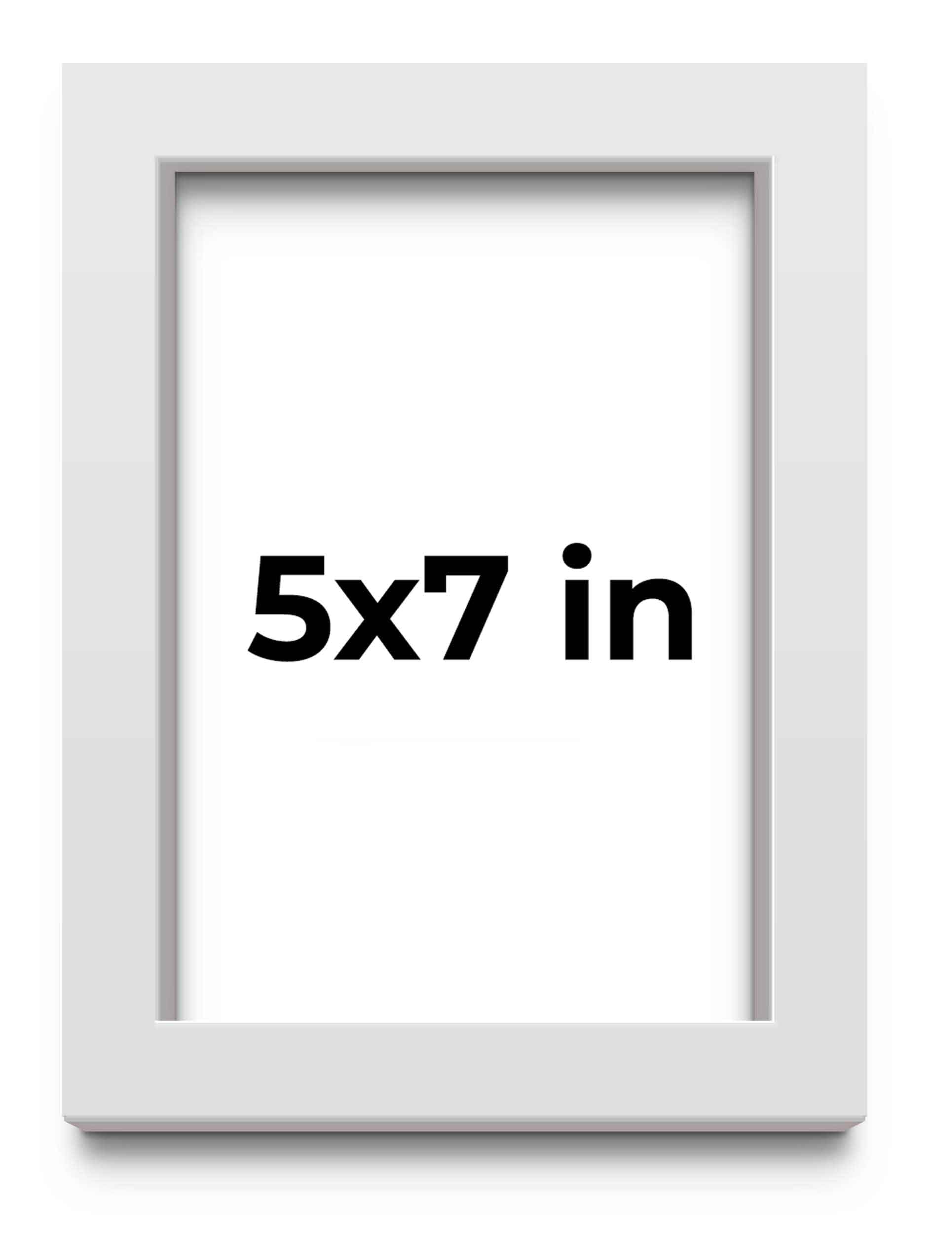 7x5 Inch White Shadow Box Display Frame - Solid Wood with 1.75