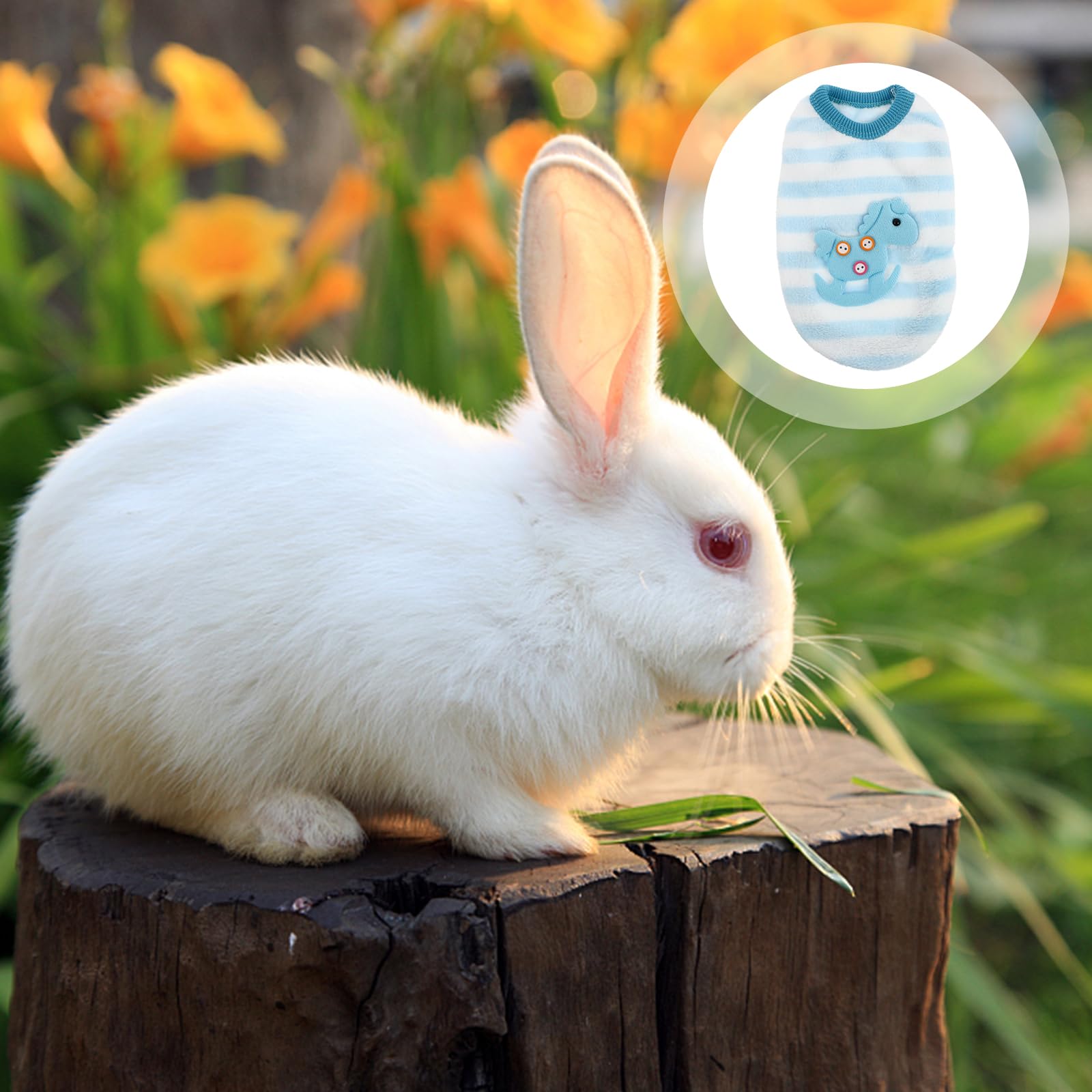 POPETPOP Bunny Vest - Warm Winter Rabbit Clothes & Small Pet Apparel - Cozy Fleece Jacket for Bunnies, Dogs & Small Animals - Perfect for Indoor/Outdoor Winter Adventures