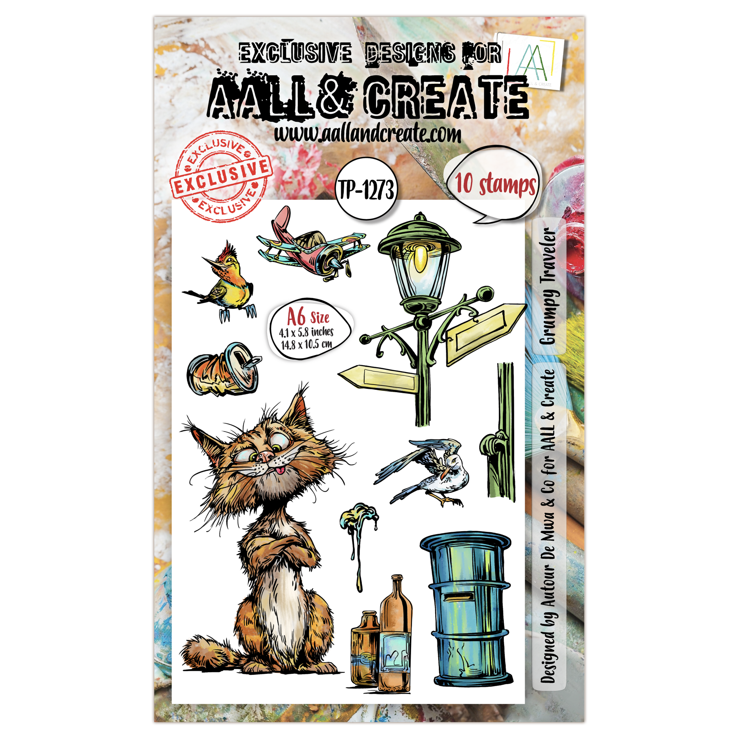 AALL and Create A6 Stamp Set - Grumpy Traveler for Card Making, Scrapbooking & DIY Crafts | Perfect for Travel-Themed Projects