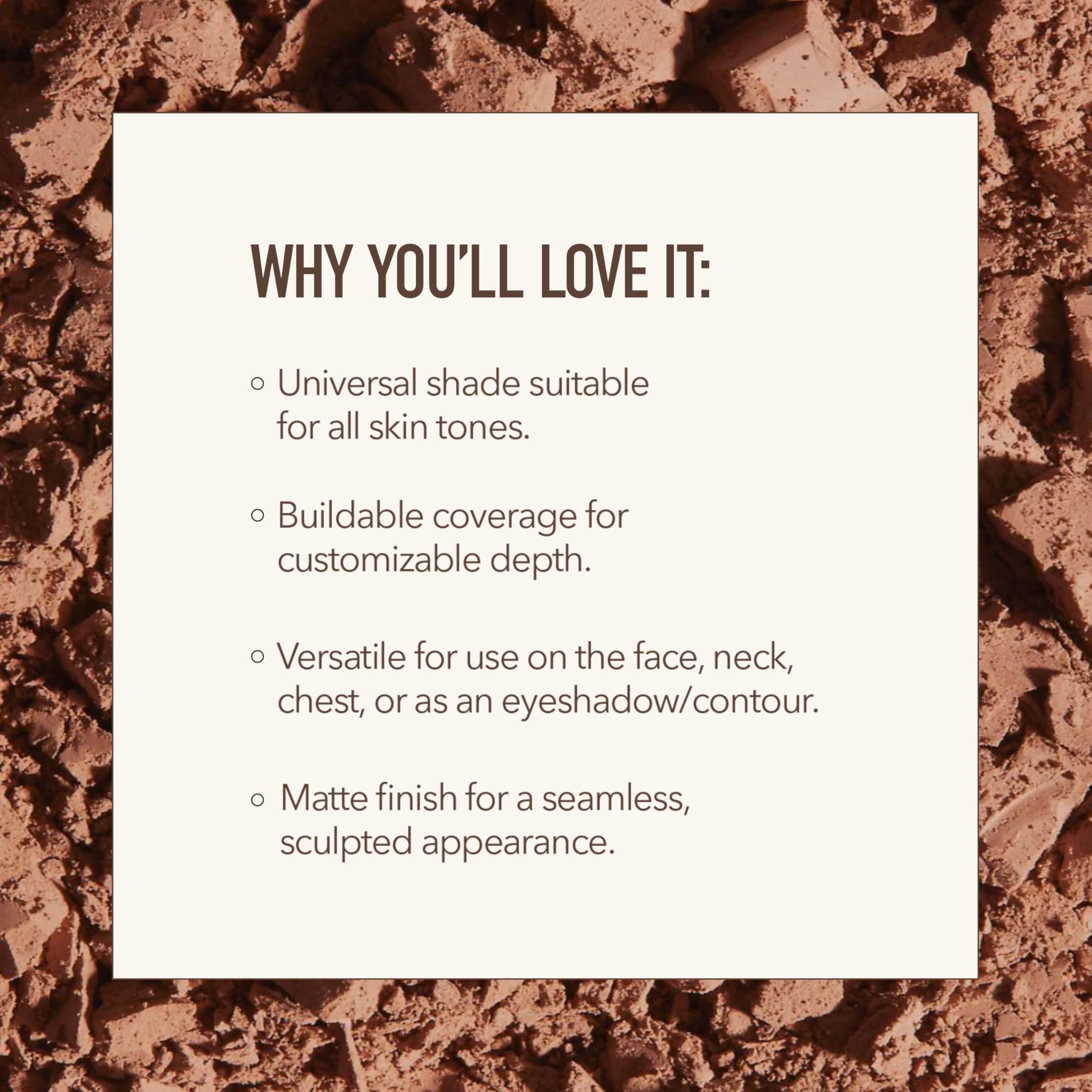 Nuda Matte Bronzer Powder - Long-Lasting Natural Tan Bronzer for Fair to Medium Skin | Vegan & Cruelty-Free Contouring Makeup for Cheeks & Nose | Perfect for Everyday Wear, Beach Vacations & Photo Shoots