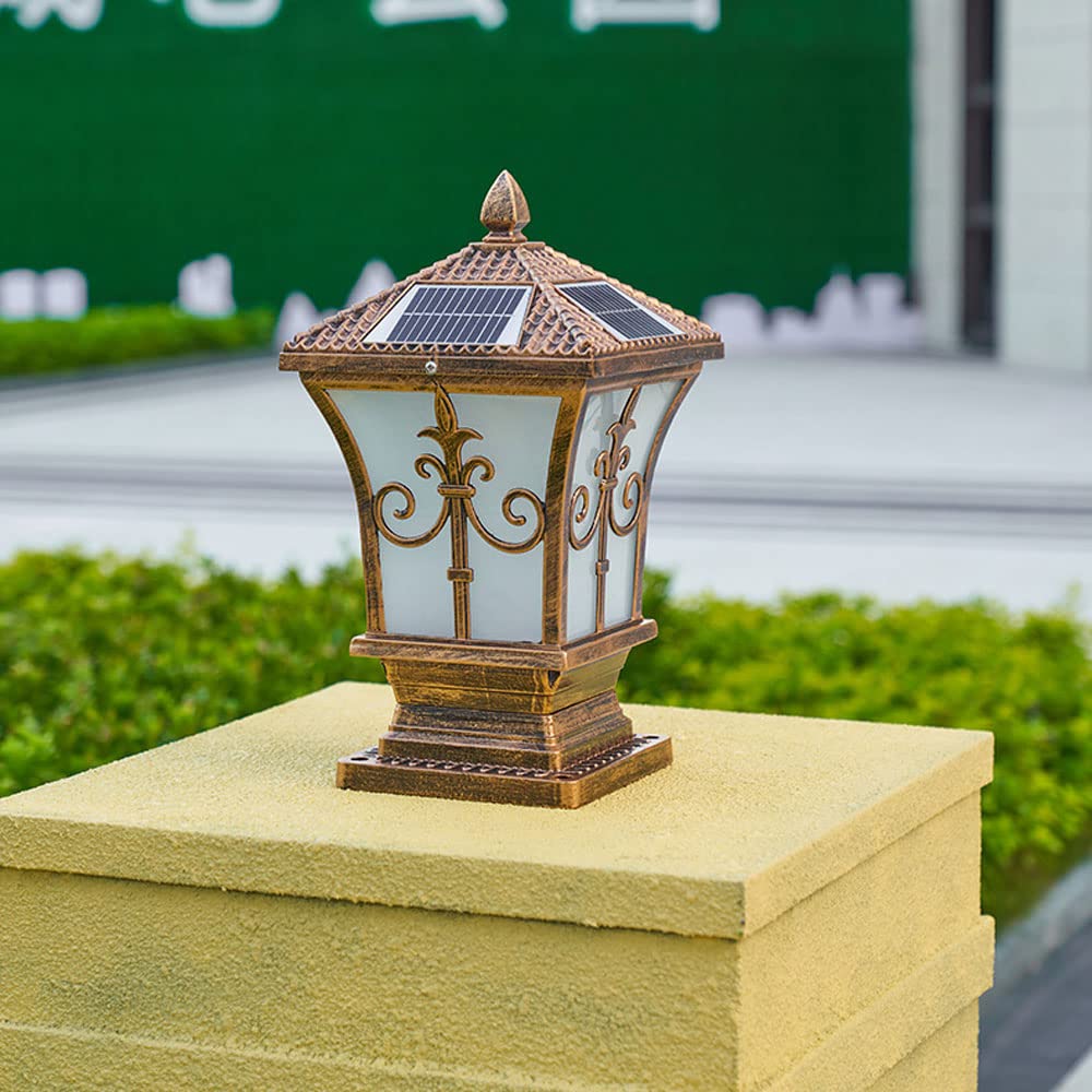 Solar Powered Outdoor LED Fence Lights - Waterproof IP55 Garden Post Lantern with 3 Color Modes for Villa Courtyard, Landscape & Pathway Lighting | Perfect for Driveway, Patio, Deck & Backyard Decoration