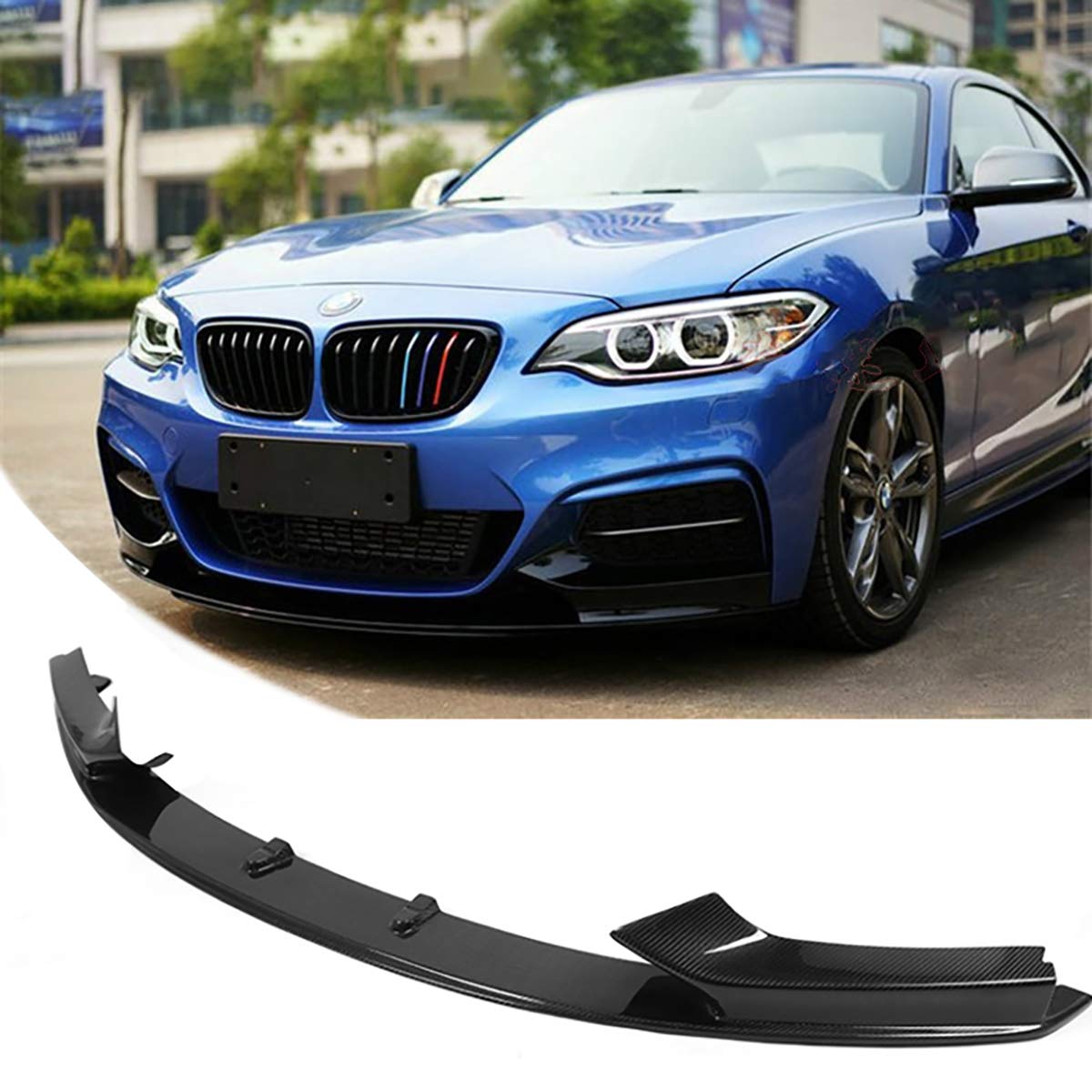 2014-2020 BMW F22 2 Series M Sport Front Bumper Lip - High Performance Carbon Fiber Spoiler for Enhanced Aerodynamics & Sporty Look | Perfect for Car Enthusiasts & Street Racing Upgrades