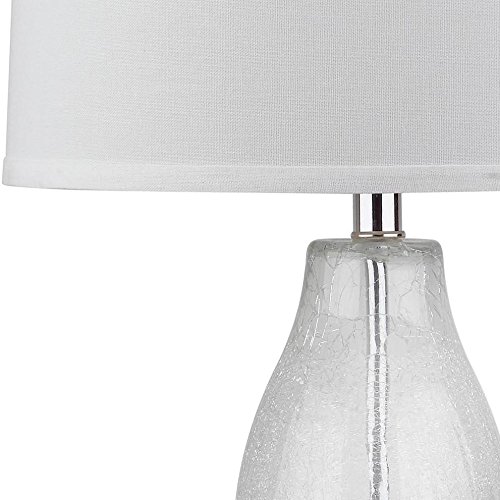 SAFAVIEH Lighting Mercurio Crackle Glass Double Gourd Table Lamp - 29 Inch Modern LED Desk Light for Bedroom, Living Room & Home Office (Bulbs Included) | Perfect for Nightstand, Reading Nook & Ambient Lighting