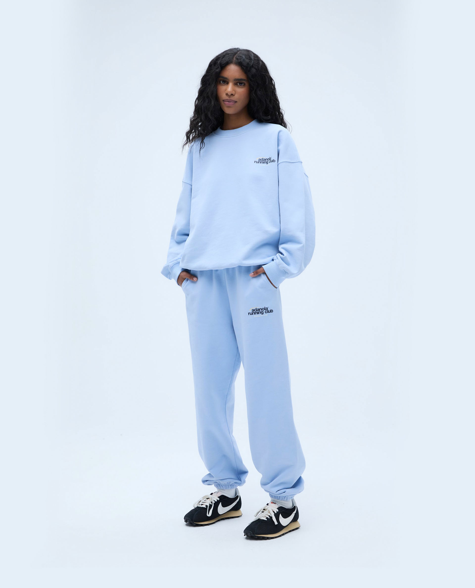 Adanola Women's Running Sweatpants - Lightweight Joggers for Gym & Lounge, Powder Blue - Perfect for Workouts, Yoga & Casual Wear
