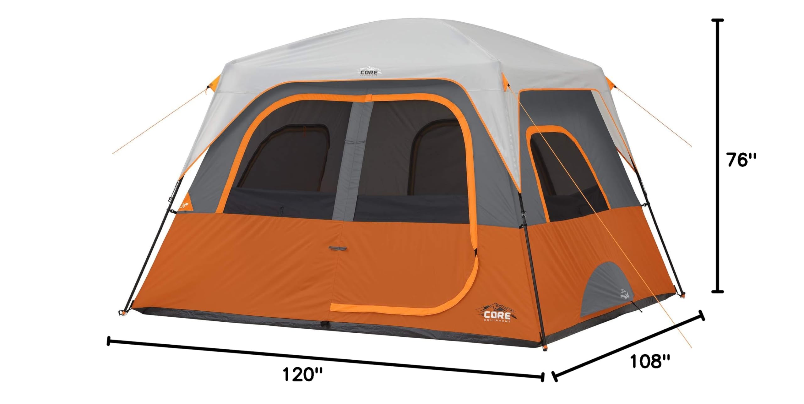 4 & 6 Person CORE Cabin Tent - Lightweight Portable Camping Tent with Carry Bag & Gear Loft Organizer | Perfect for Family Camping, Backpacking & Outdoor Adventures | Weather-Resistant for Car Camping & Music Festivals