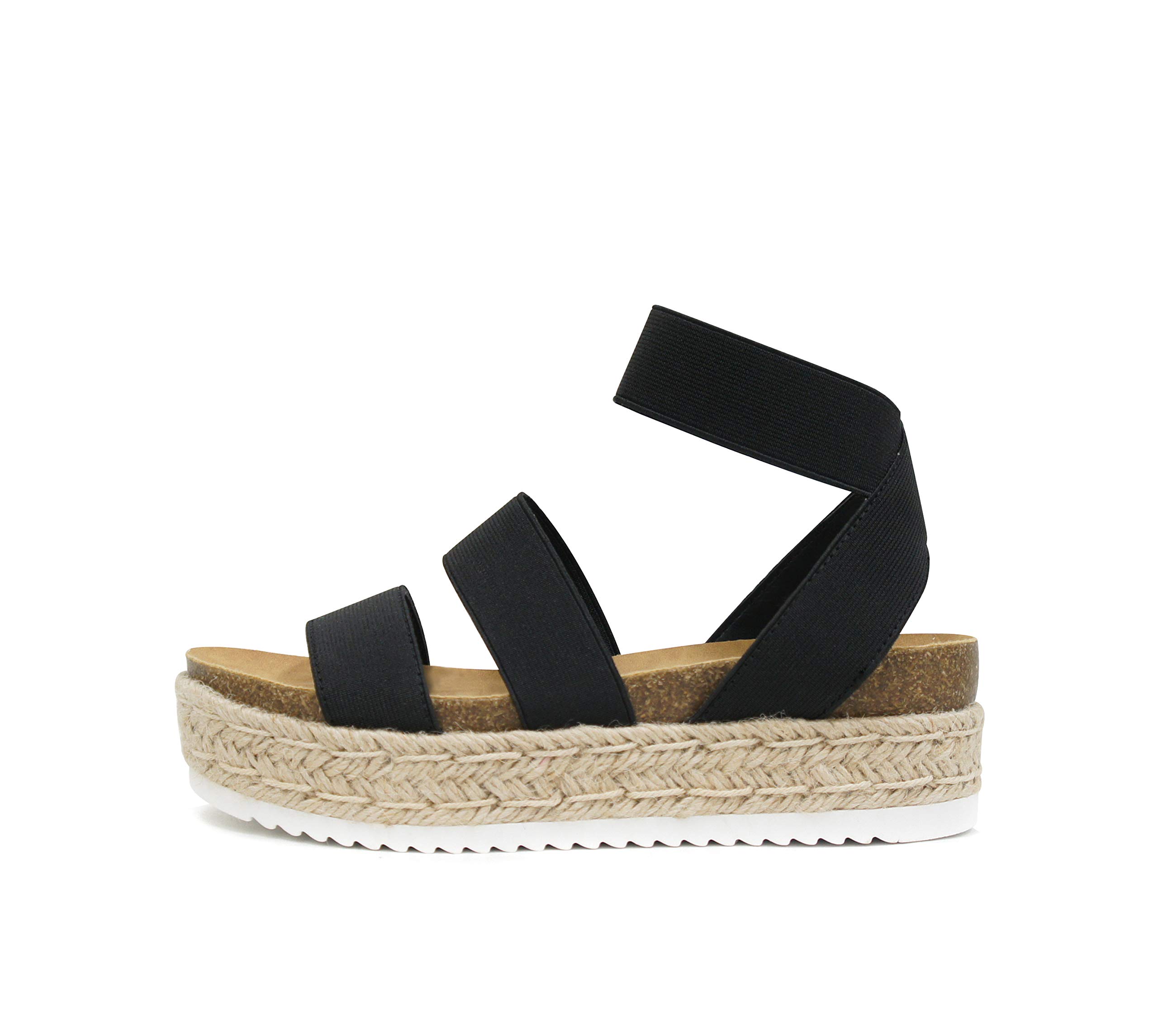Slip On Espadrille Platform Wedge Sandals with Elastic Ankle Strap - Comfortable Summer Casual Shoes for Women | Perfect for Beach, Vacation & Daily Wear