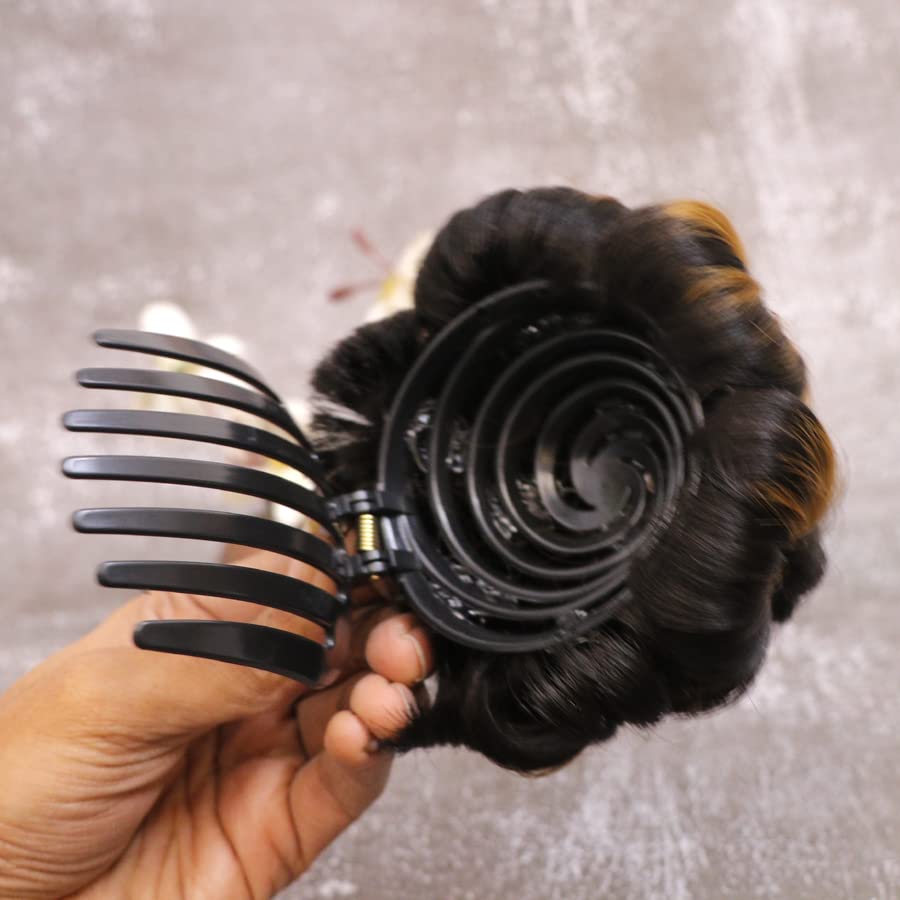 Shipaara Full Synthetic Hair Juda for Women - Dark Golden Highlight Hair Extension for Bun Decoration | Perfect for Weddings, Parties & Special Events