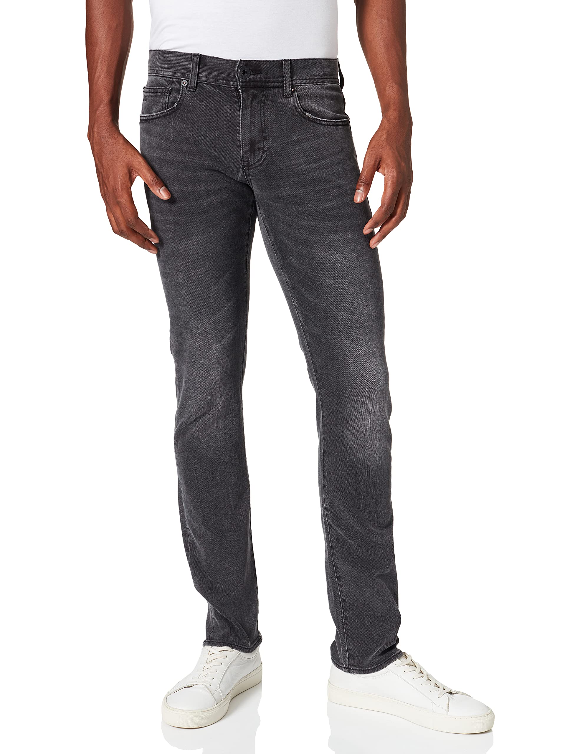 ARMANI EXCHANGE Men's Distressed Slim Fit Denim Jeans - Grey Washed 5 Pocket Design for Casual Wear & Night Out