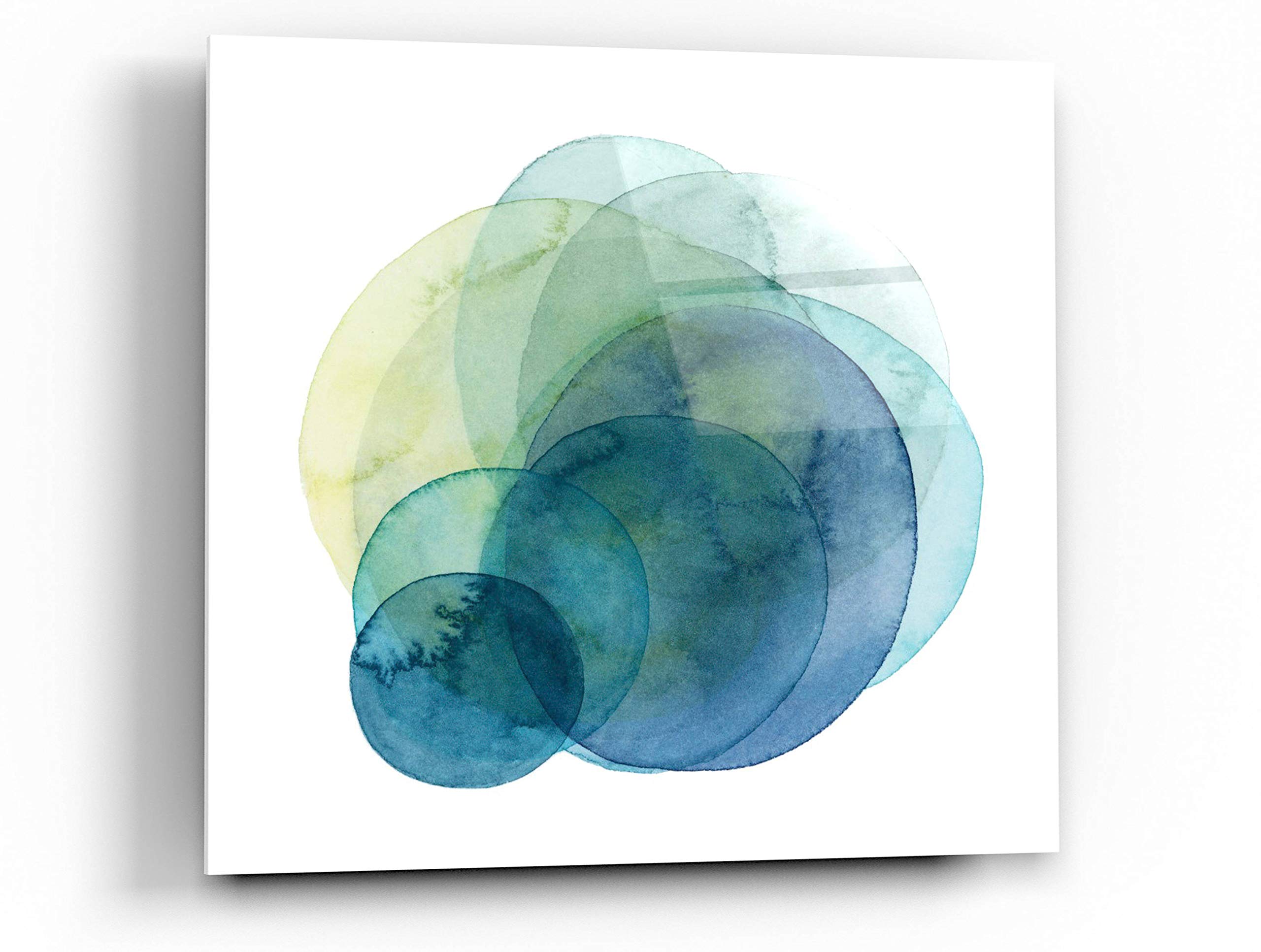 Grace Popp 'Evolving Planets IV' Acrylic Glass Wall Art - 36x36 Inches Modern Abstract Painting for Living Room, Bedroom & Office Decor