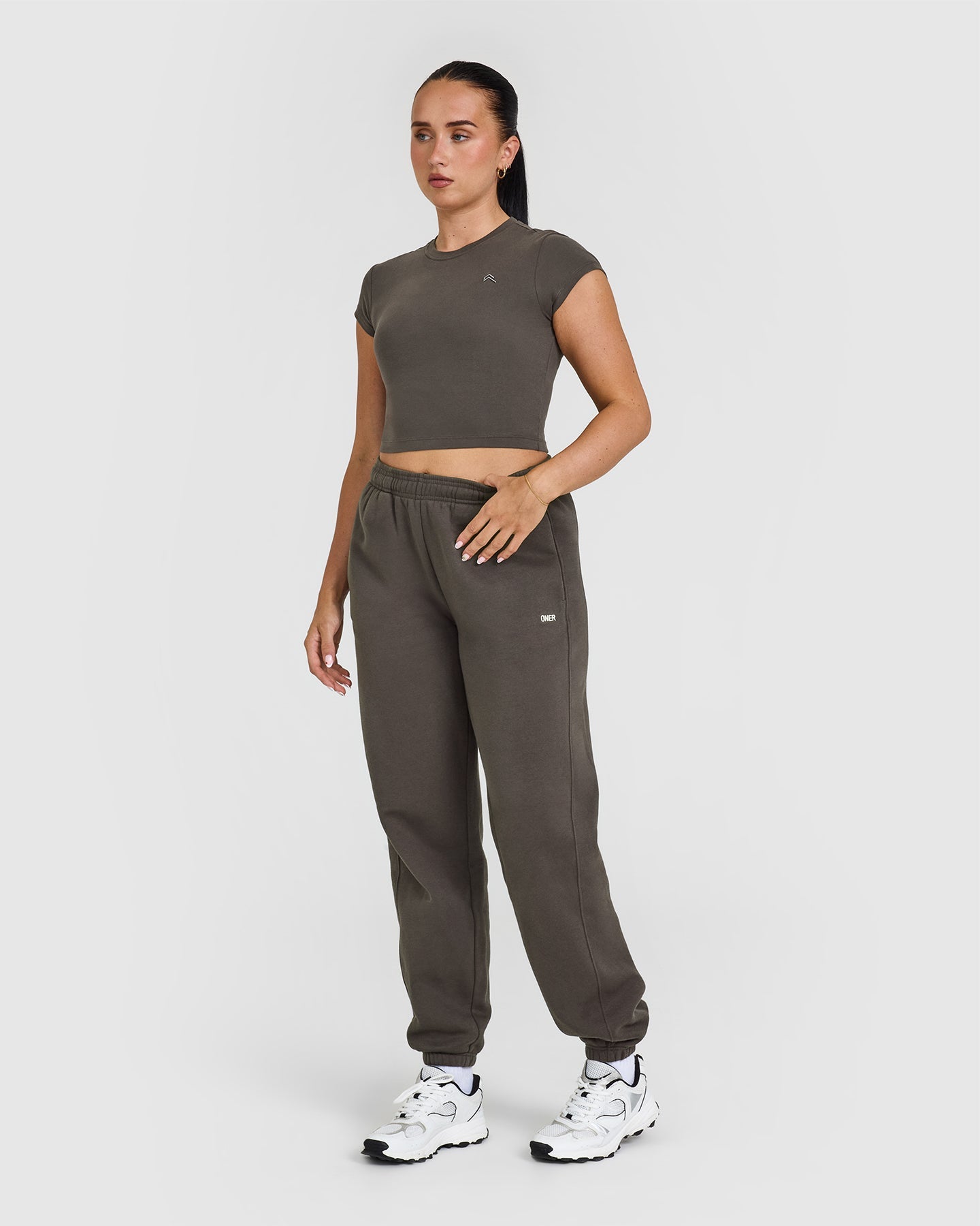 Foundations Joggers for Women - Soft High Waisted Lounge Pants with Pockets, Deep Taupe - Perfect for Yoga, Running, Travel & Relaxing at Home