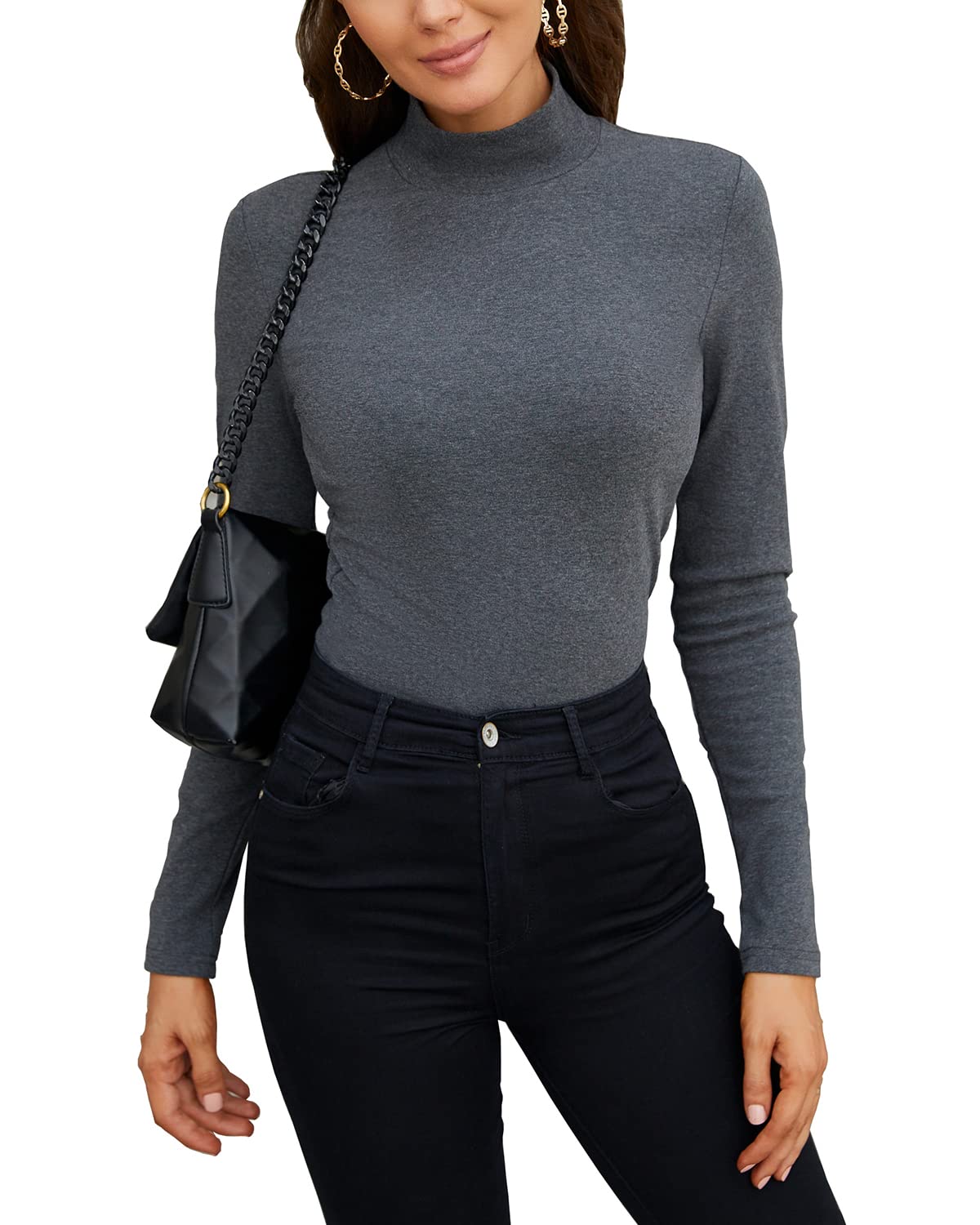 Women's Short Sleeve Mock Turtleneck Tops - Slim Fit Business Casual Tee Shirts for Work, Office & Everyday Wear | Breathable & Comfortable Stretch Fabric