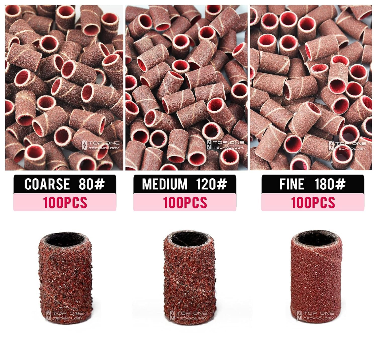 NAILWIND 100 Pcs Nail Drill Bits & Sanding Bands - 120# Medium Grit Electric Nail File Set for Professional Manicure & Pedicure - Perfect for Salon, Home & Travel Nail Care