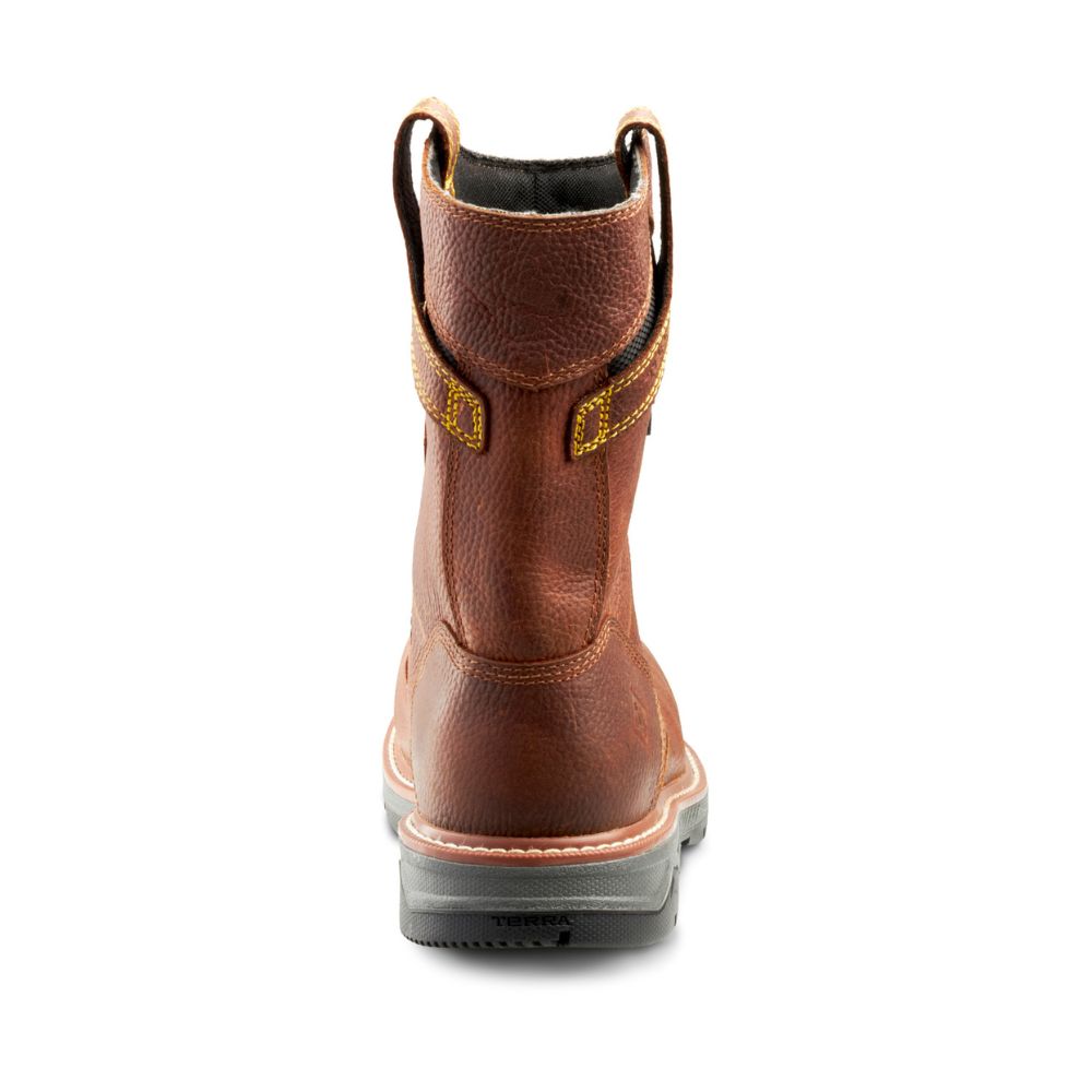 Terra Patton Waterproof Unisex 8-Inch Alloy Toe CSA Certified Pull-On Work Boots TR0A4TCBBRN - Durable Safety Footwear for Construction, Warehouse & Industrial Work