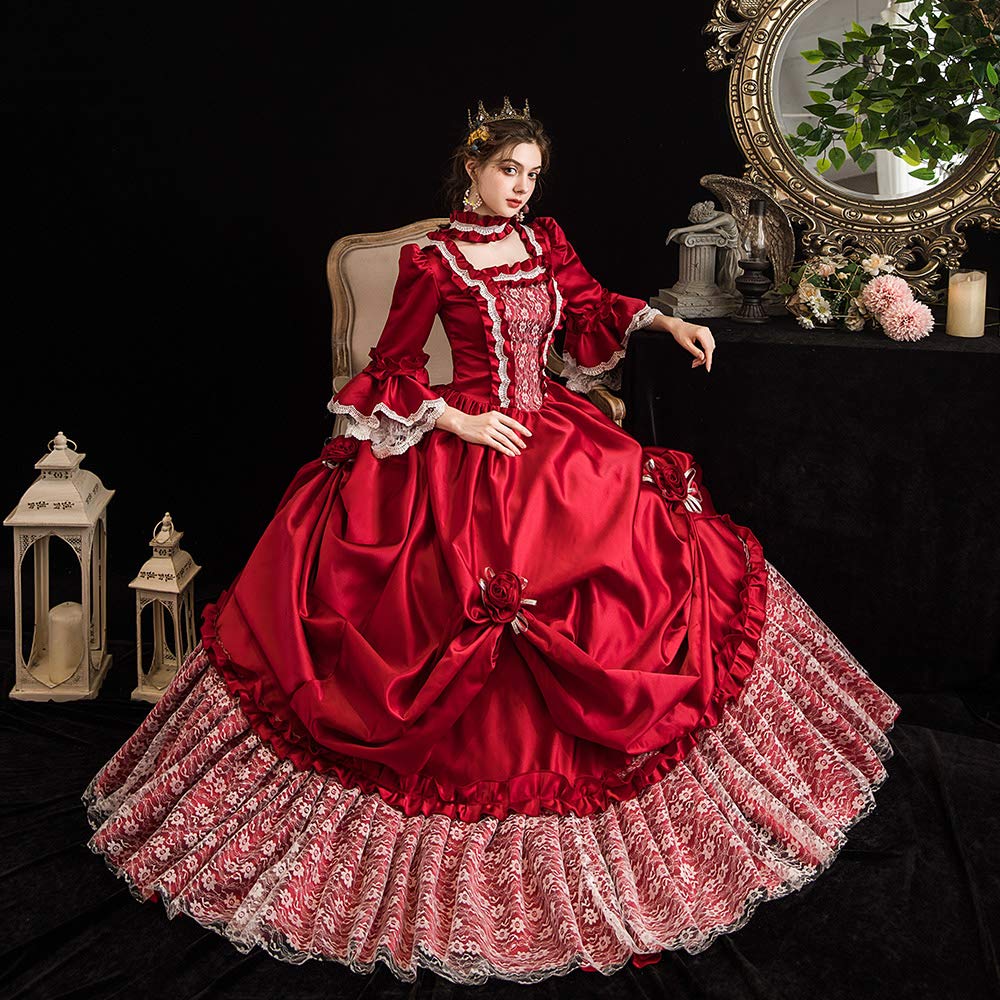 KEMAO Rococo Victorian Baroque Marie Antoinette Dress - Elegant Renaissance Ball Gown for Cosplay, Historical Reenactment, Themed Parties & Wedding Events | Perfect for Halloween, Costume Balls & Period Dramas