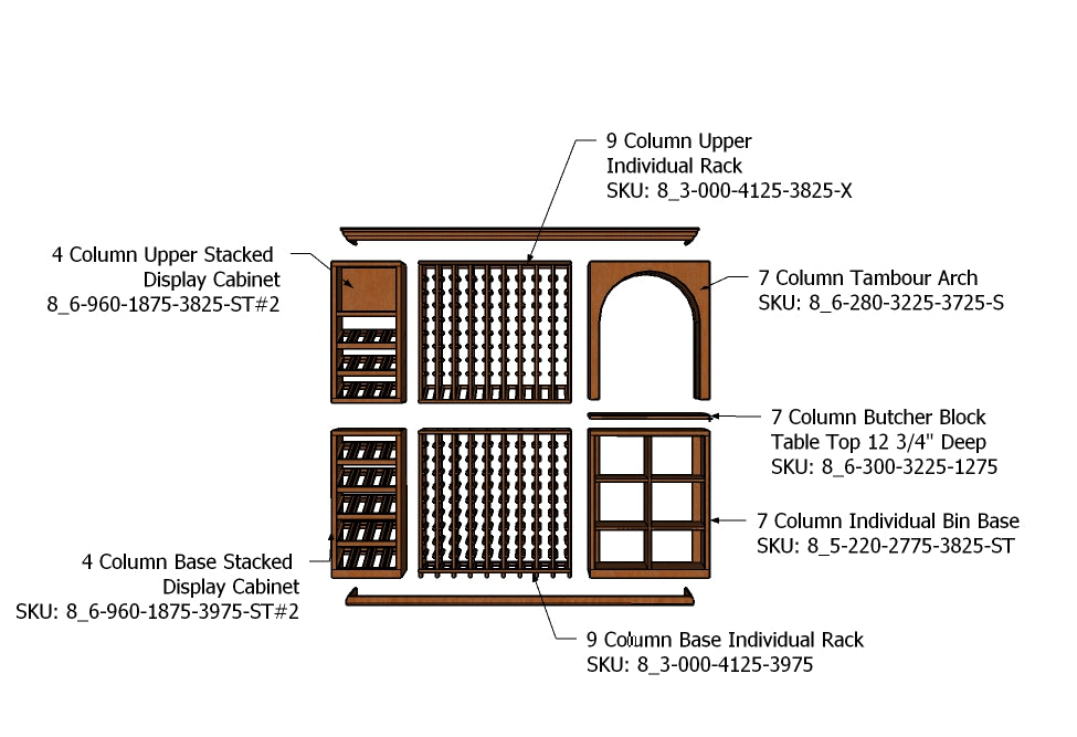 8 Foot Wine Cellar with 323 Bottle Capacity - Perfect for Home Bars, Restaurants, and Wine Collectors