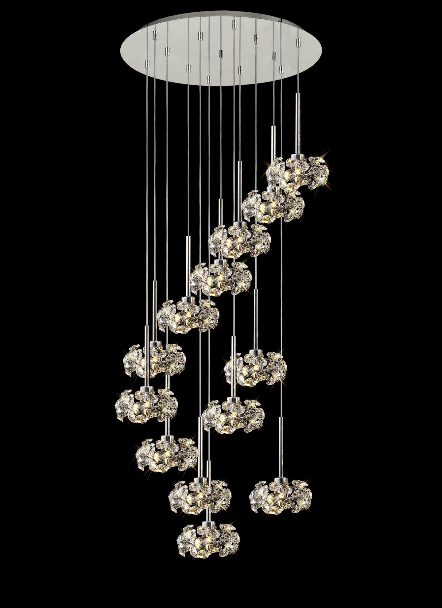 Bellagio 3/6/13Lt G9 Linear Pendant Light Fixture - Polished Chrome Finish with Crystal Shade for Modern Dining Room, Kitchen Island & Living Room Lighting