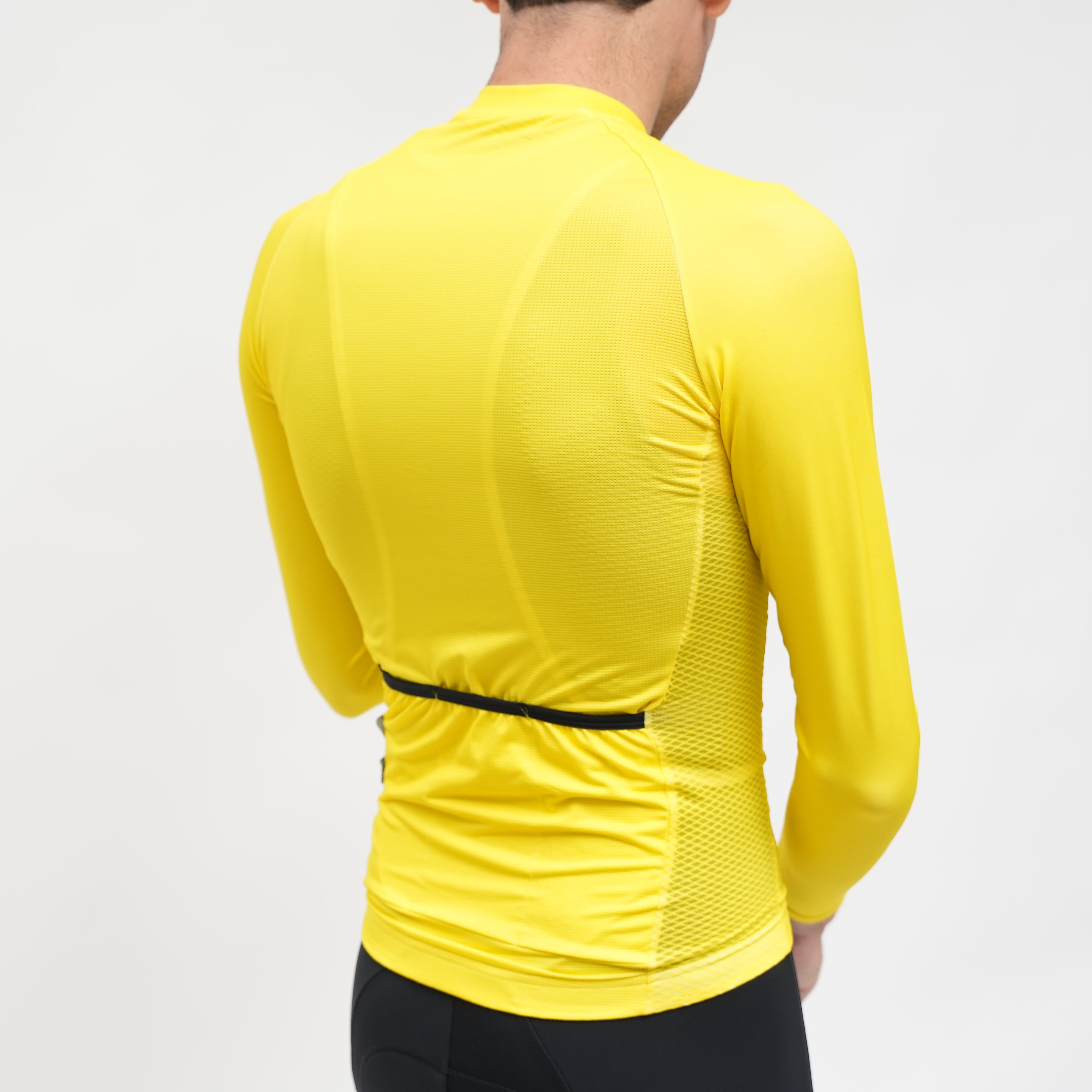**Aero Long Sleeve Jersey - Breathable Performance Shirt for Men & Women - Yellow - Ideal for Running, Cycling & Outdoor Sports**
