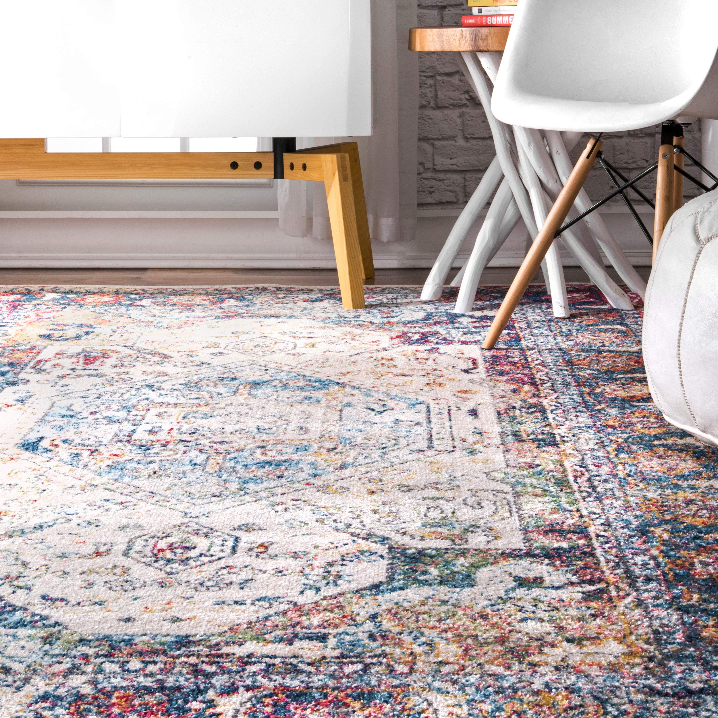 nuLOOM Katherine Medallion Blue Area Rug 4' x 5' 3