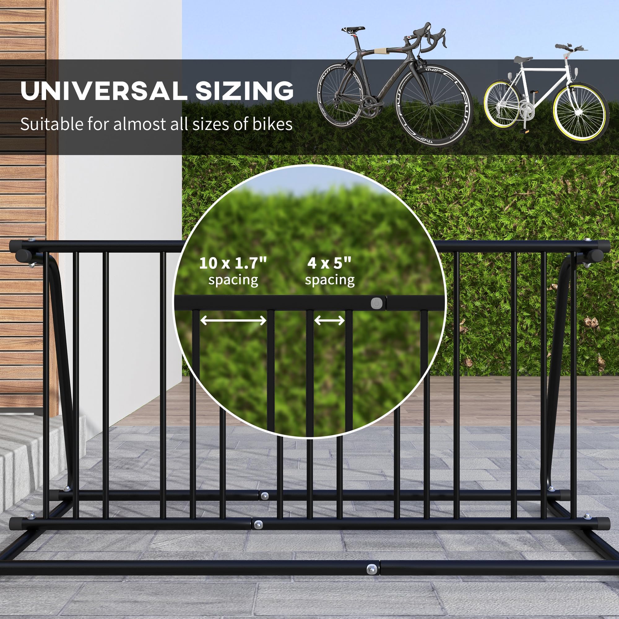 DURHAND 6 Bike Rack Stand - Heavy Duty Double Sided Bicycle Storage for Garage, Store & School | 61