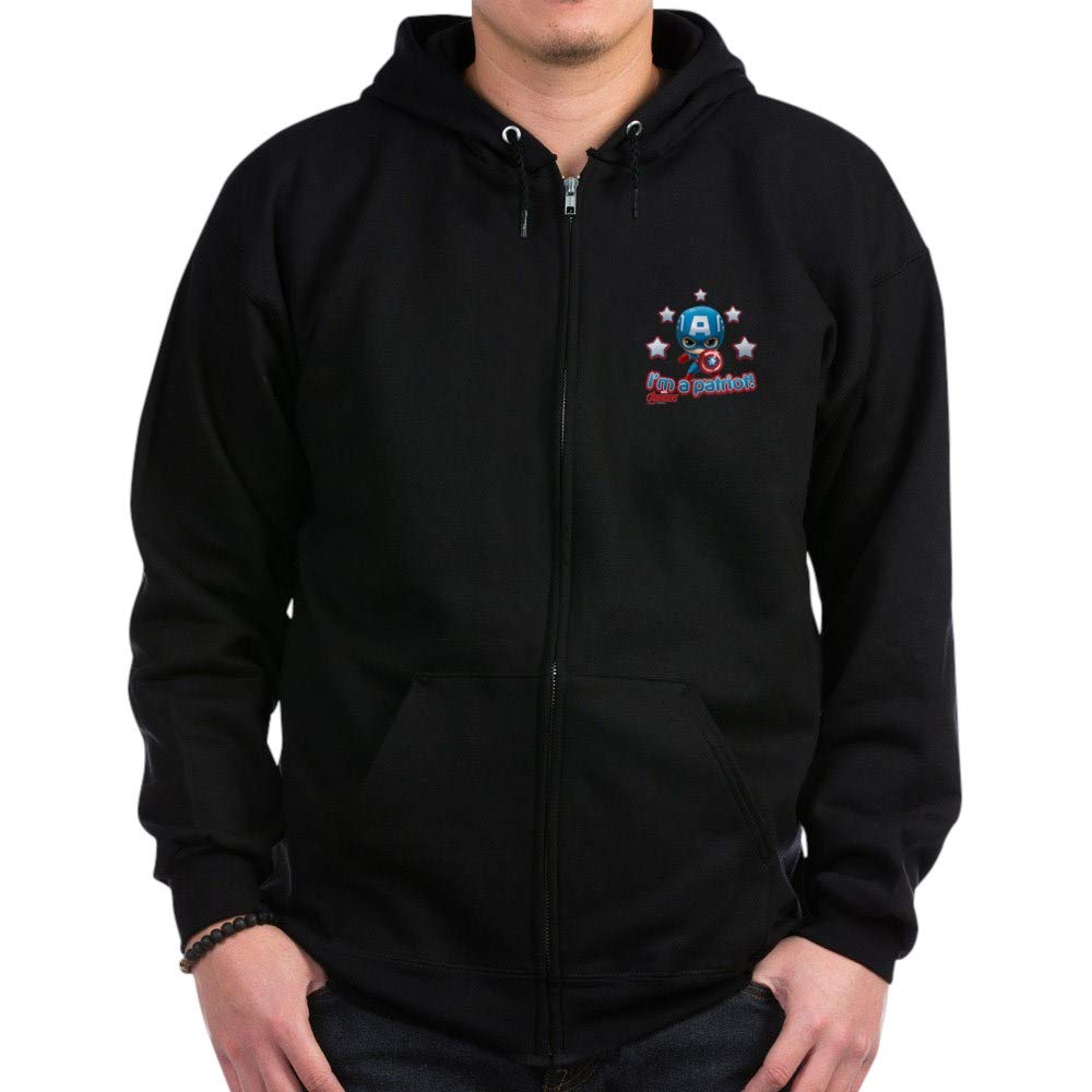 Chibi Patriot Captain America Zip-Up Hoodie - Cute & Stylish Marvel Superhero Sweatshirt for Men & Women - Perfect for Cosplay, Comic Con & Casual Wear