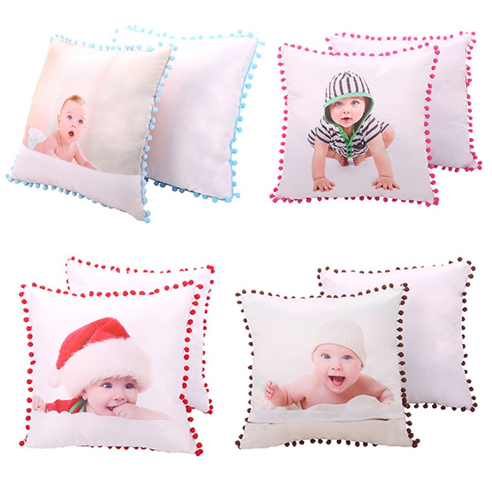 50pcs Sublimation Pillow Covers - Blank Heat Transfer Cushion Cases with Dot Edge Design for DIY Customization | Perfect for Home Decor, Gifts, and Photo Printing Projects
