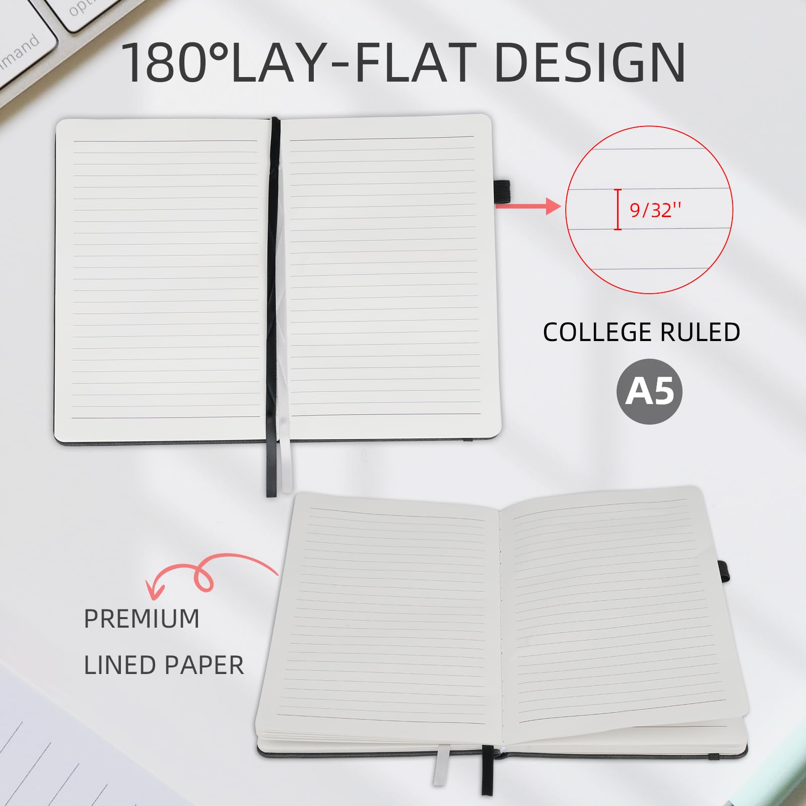 24-Pack Bulk Leather Hardcover Notebooks Journal for Women & Men - A5 Size, 160 Pages, 100 GSM Thick Paper with Pen Holder - Perfect for Work, School, Office & Daily Planning (Lined, Pink)