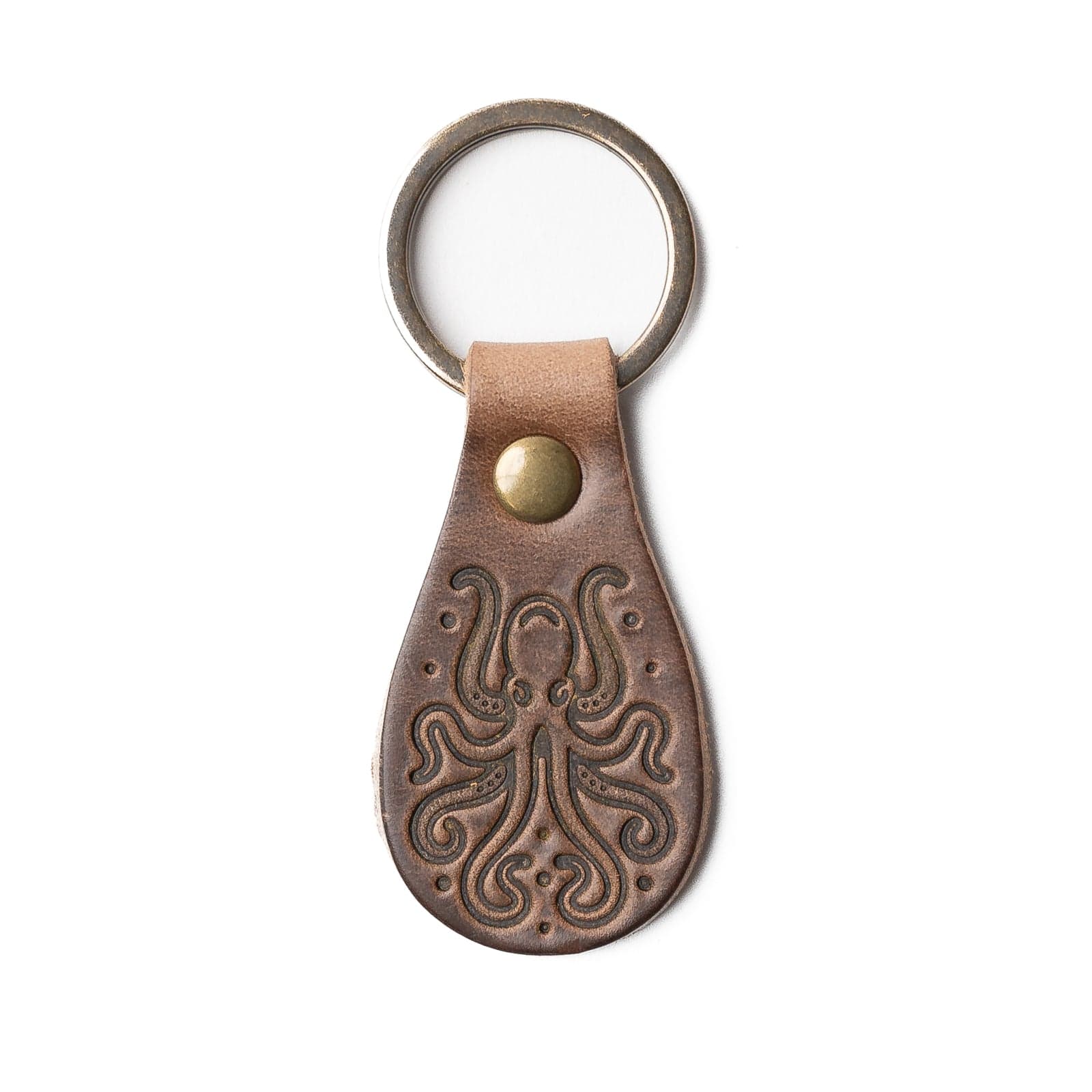 Premium Genuine Leather Keychain with Kraken Design - Durable & Stylish Key Holder for Men & Women - Perfect for Gifts, Travel, and Everyday Use