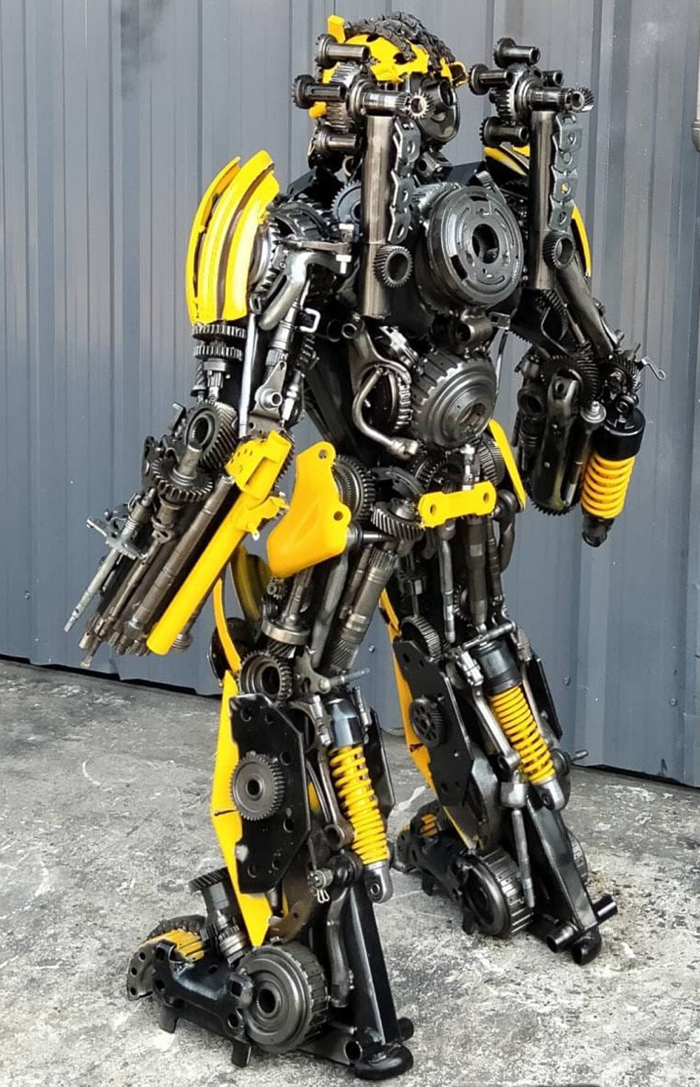 55 Bumblebee Inspired Recycled Metal Art Sculpture - Handmade Eco-Friendly Home Decor for Living Room, Office & Garden