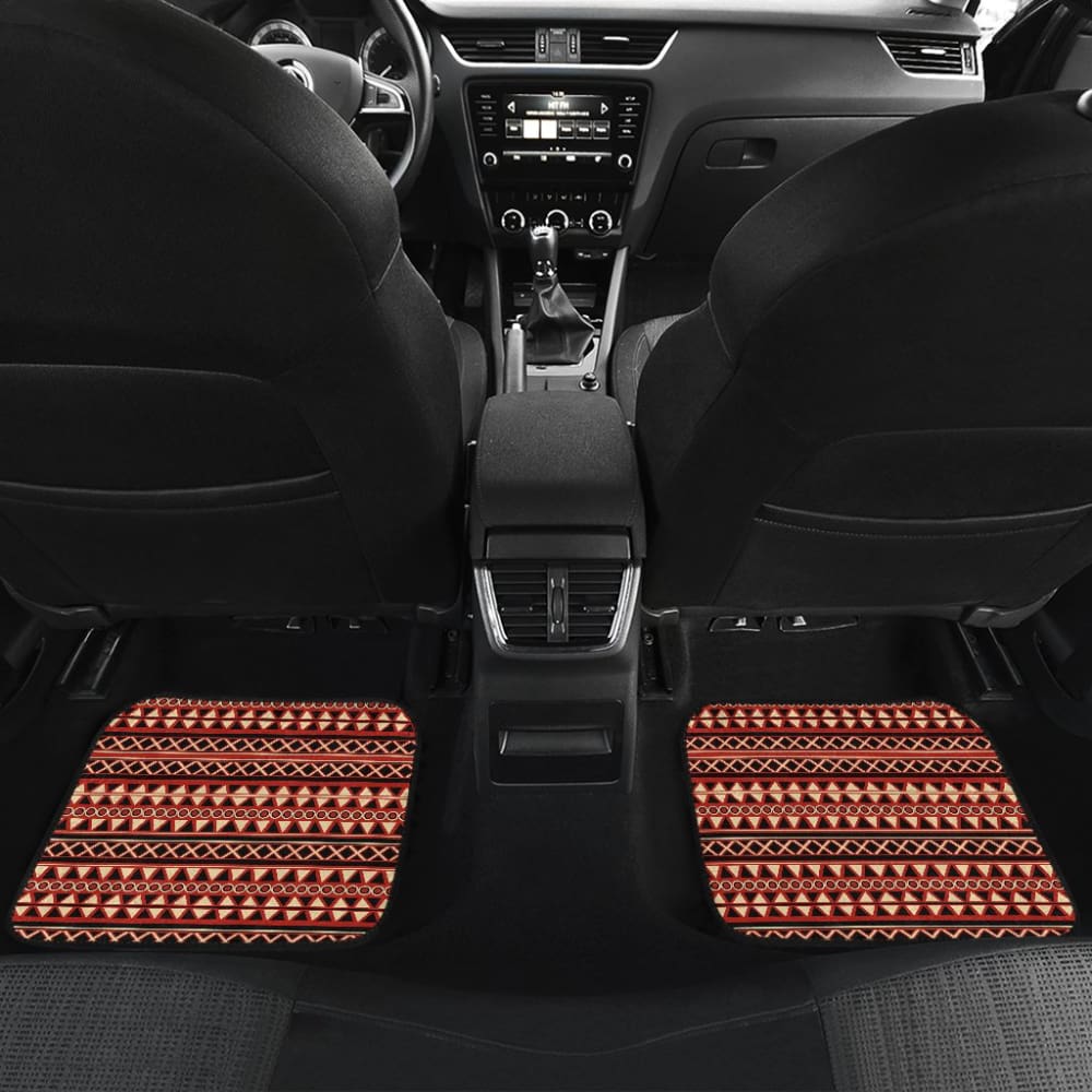Premium Brown & Orange Aztec Pattern Car Floor Mats - All-Weather Protection for SUVs, Trucks & Sedans - Perfect for Road Trips & Daily Commutes