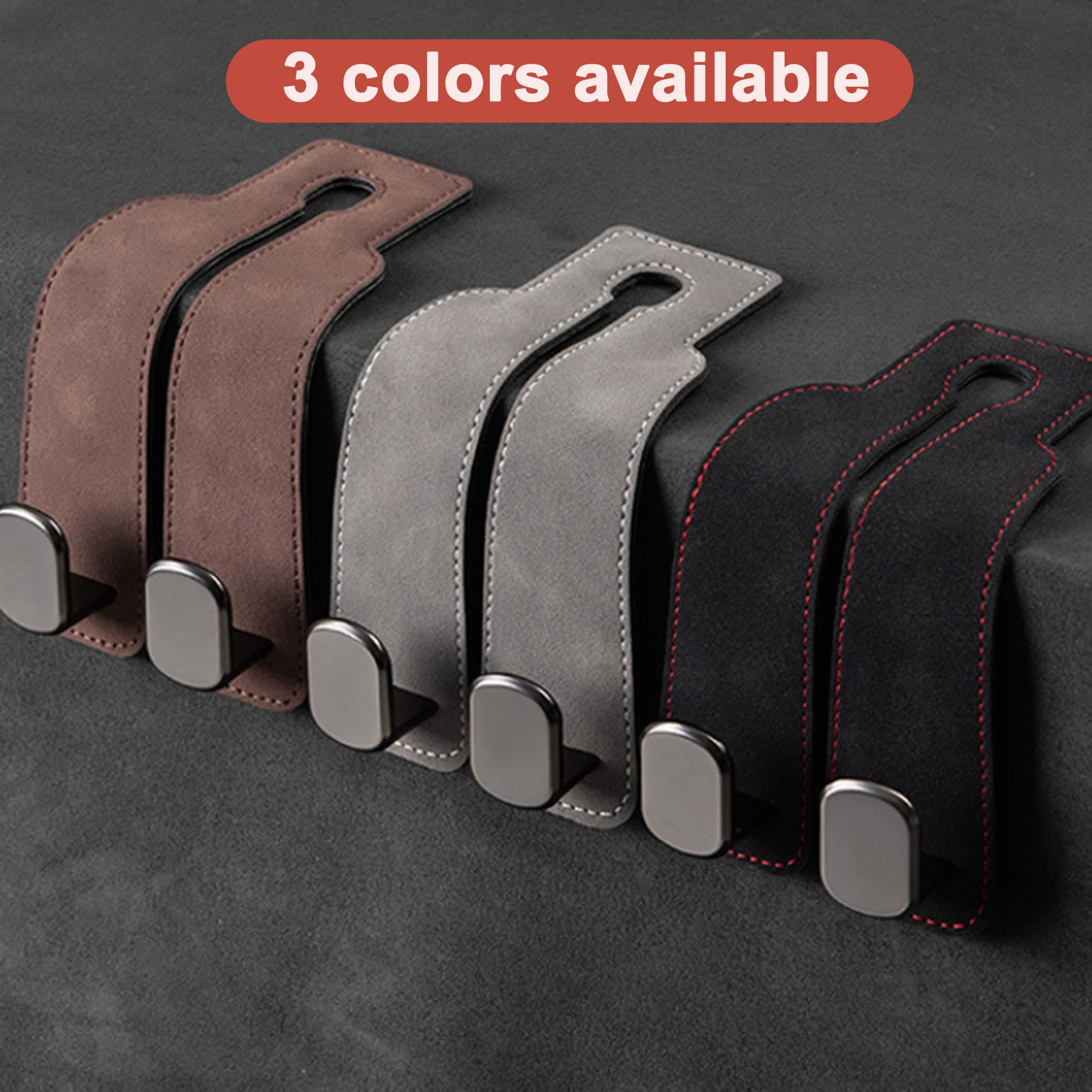 Amelity 2-Pack Black Car Seat Back Storage Hooks - Heavy Duty Purse & Bag Hanger for Headrest - Perfect for Organizing Purses, Groceries, and Shopping Bags in Your Vehicle