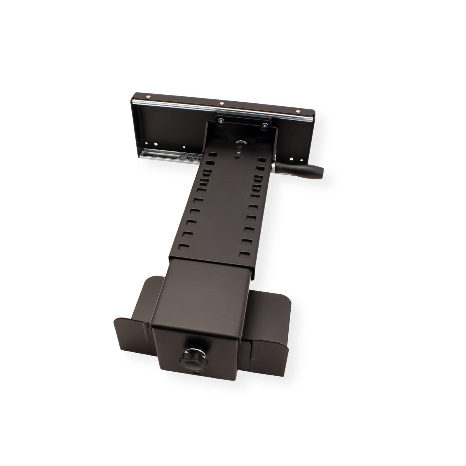 Adjustable Slim PC Stand for Laptops & Desktops | Under Desk Computer Stand | Telescopic & Ergonomic Black Design | Perfect for Home Office & Workspace Organization
