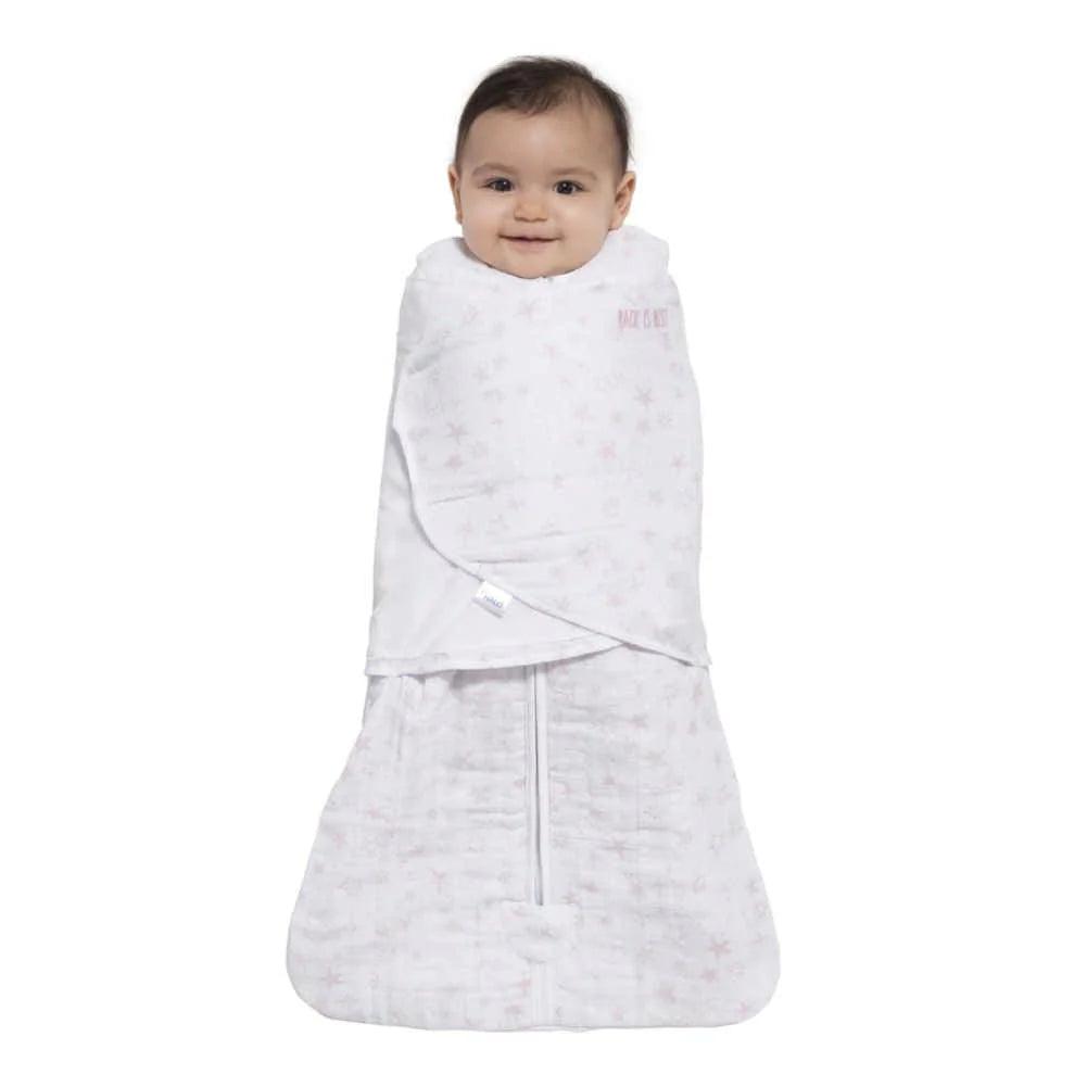 Halo Sleepsack Swaddle - Quilted Muslin Baby Wrap Blanket in Pink Constellation Design | Soft & Breathable for Newborns & Infants | Perfect for Swaddling, Napping & Bedtime Comfort
