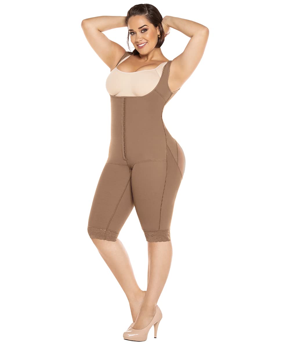 Post Op One Piece Girdle - High Back Support & Front Closure - Colombian Shapewear for Women - Perfect for Post-Surgery Recovery, Tummy Control & Body Shaping