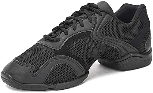 Sansha Women's Dance Sneakers - Mesh Breathable Split-Sole Jazz Shoes for Studio & Exercise | Non-Slip Rubber Sole | Perfect for Ballet, Jazz & Dance Classes (Black)