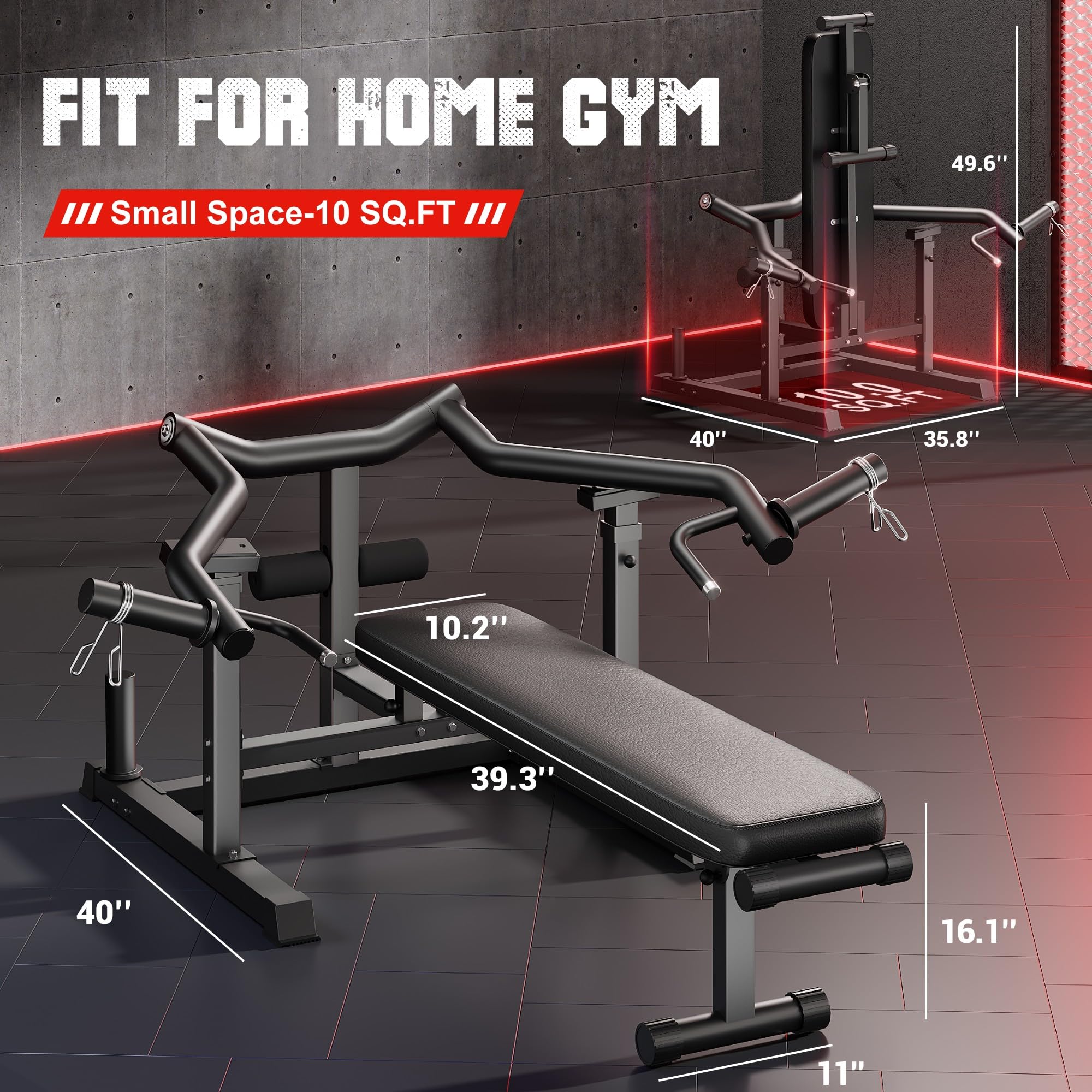 Adjustable Flat Incline Chest Press Machine with Independent Converging Arms - Home Gym Equipment for Chest & Ab Workouts | Perfect for Strength Training & Muscle Building at Home