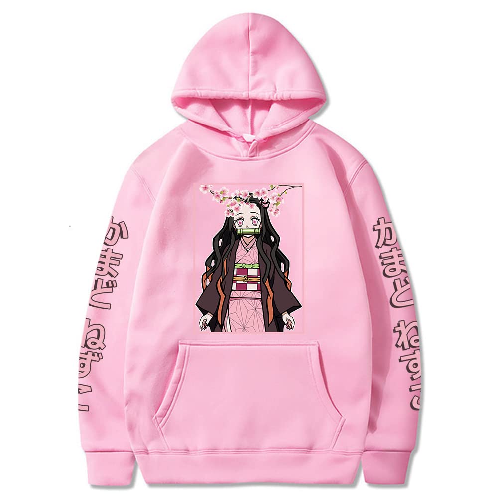 DIOMMELL Nezuko Kamado Anime Hoodie - Demon Slayer Kimetsu no Yaiba Pullover Sweatshirt for Men & Women - Perfect Gift for Anime Fans, Cosplay, and Casual Wear