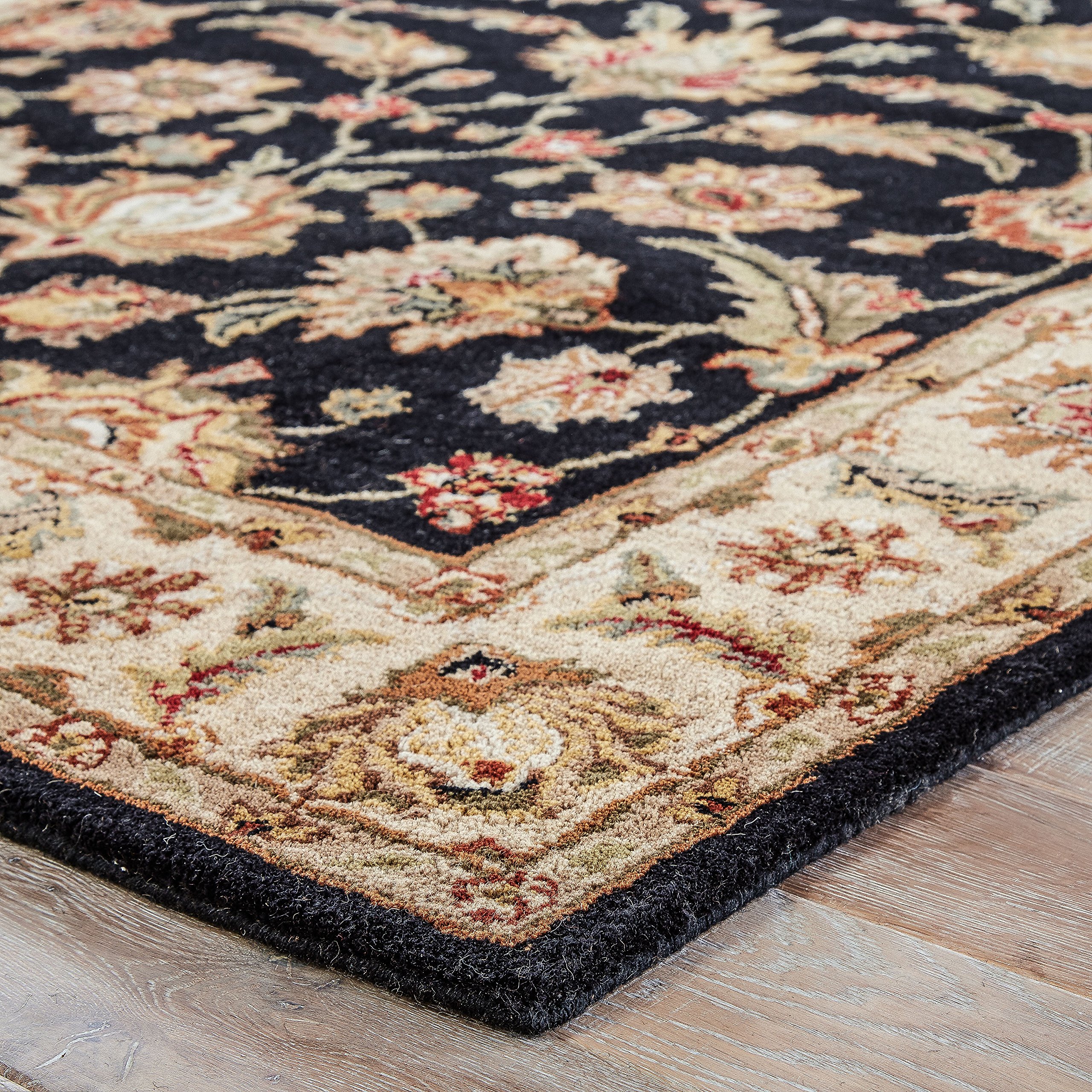 Jaipur Rugs Inc Hand Tufted Wool Rug - Selene Ebony/Sand - 2.6' x 10' - Soft & Durable for Living Room, Bedroom, or Office Decor